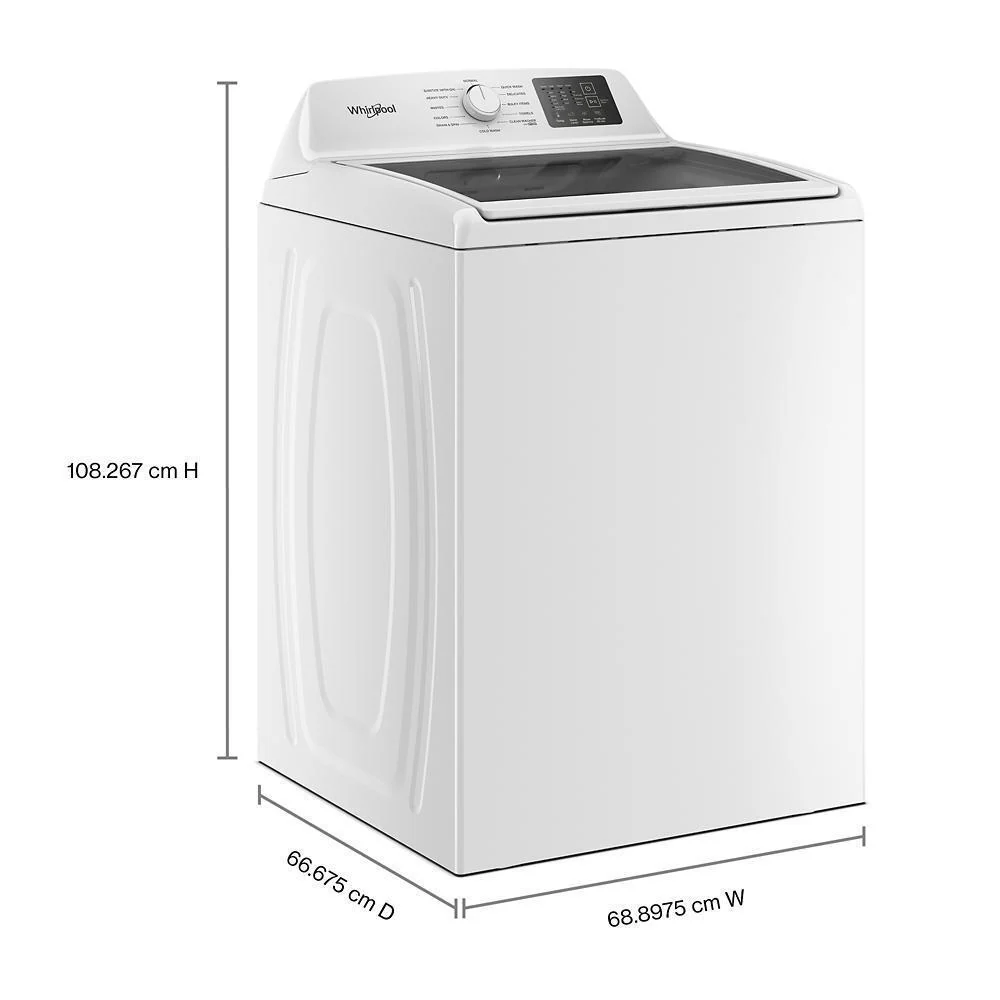 Whirlpool WTW4300SW 4.3 Cu. Ft. Whirlpool® Top Load Impeller Washer with Quick Wash Cycle and Soft Close Glass Lid - Image 4