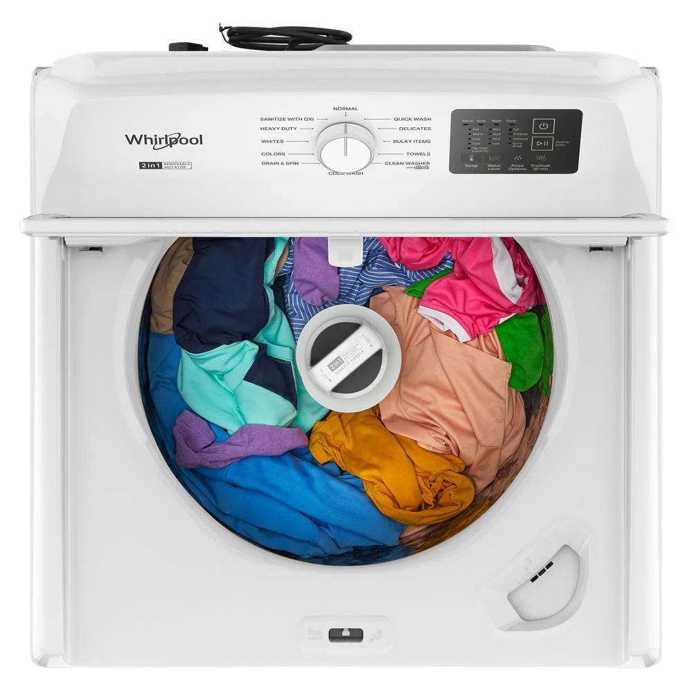 Whirlpool WTW4307SW 4.2-4.3 Cu. Ft. Whirlpool® Top Load Washer with 2-in-1 Removable Agitator and Soft Close Glass Lid - Image 11