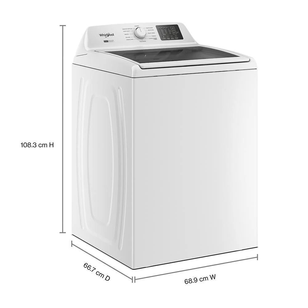 Whirlpool WTW4307SW 4.2-4.3 Cu. Ft. Whirlpool® Top Load Washer with 2-in-1 Removable Agitator and Soft Close Glass Lid - Image 4