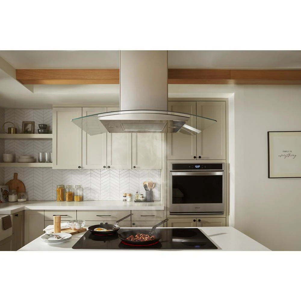 Whirlpool WVI51UC6LS 36" Curved Glass Island Mount Range Hood - Image 9