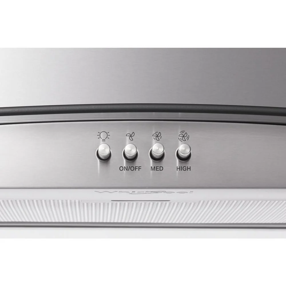 Whirlpool WVW51UC6LS 36" Curved Glass Wall Mount Range Hood - Image 7