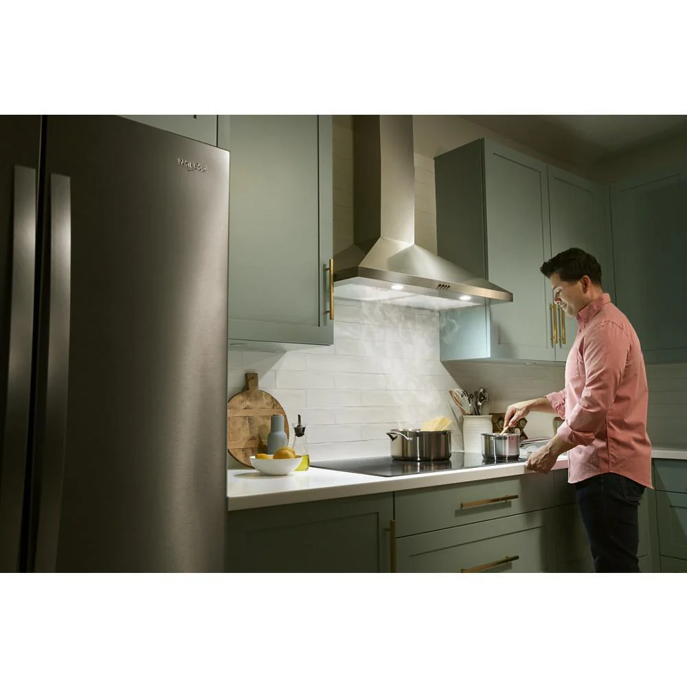 Whirlpool WVW51UC6LS 36" Curved Glass Wall Mount Range Hood - Image 9