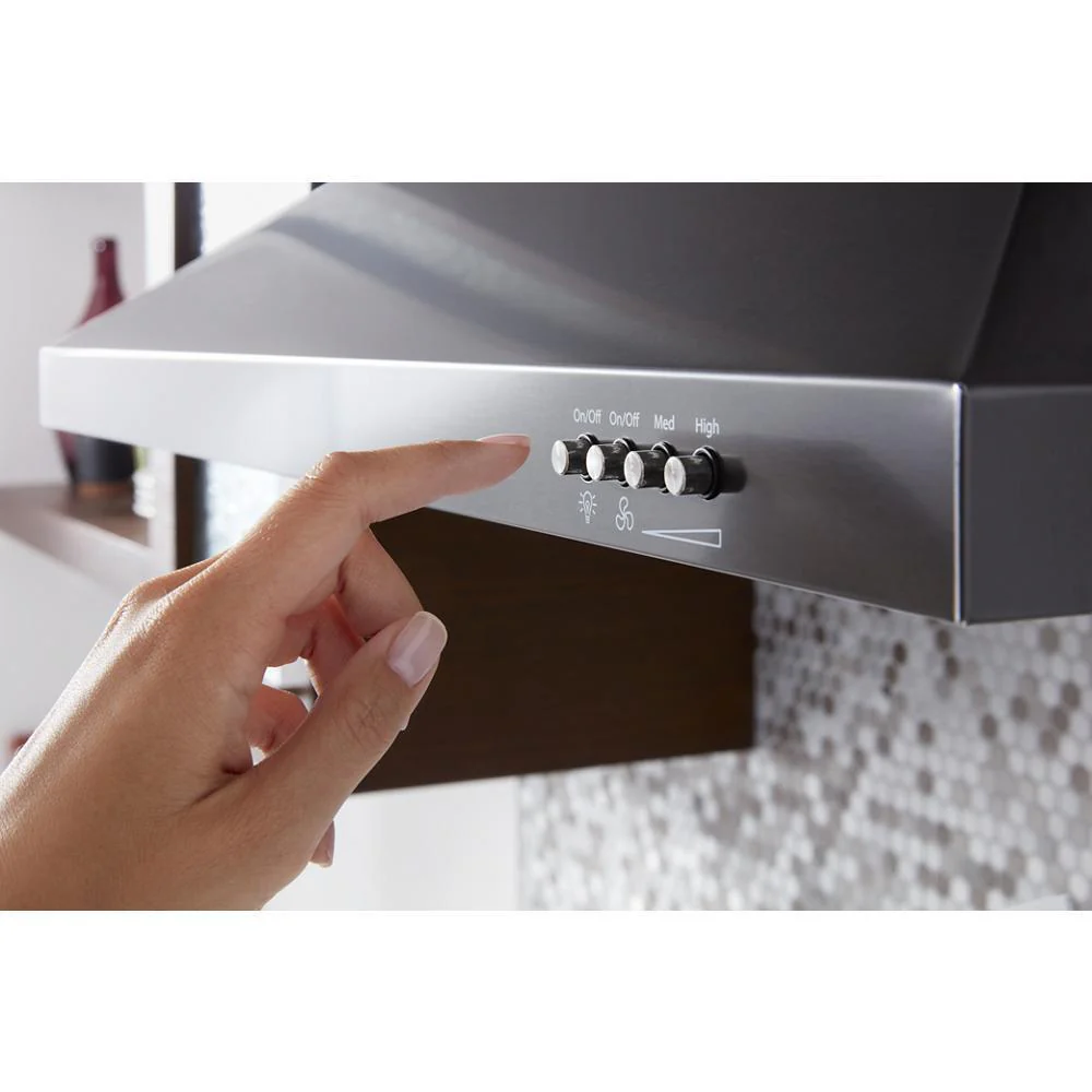 Whirlpool WVW53UC0HV 30" Contemporary Black Stainless Wall Mount Range Hood - Image 3