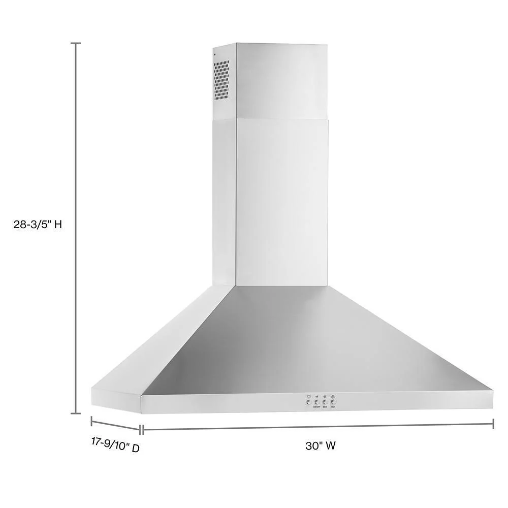 Whirlpool WVW53UC0LS 30" Chimney Wall Mount Range Hood - Image 7