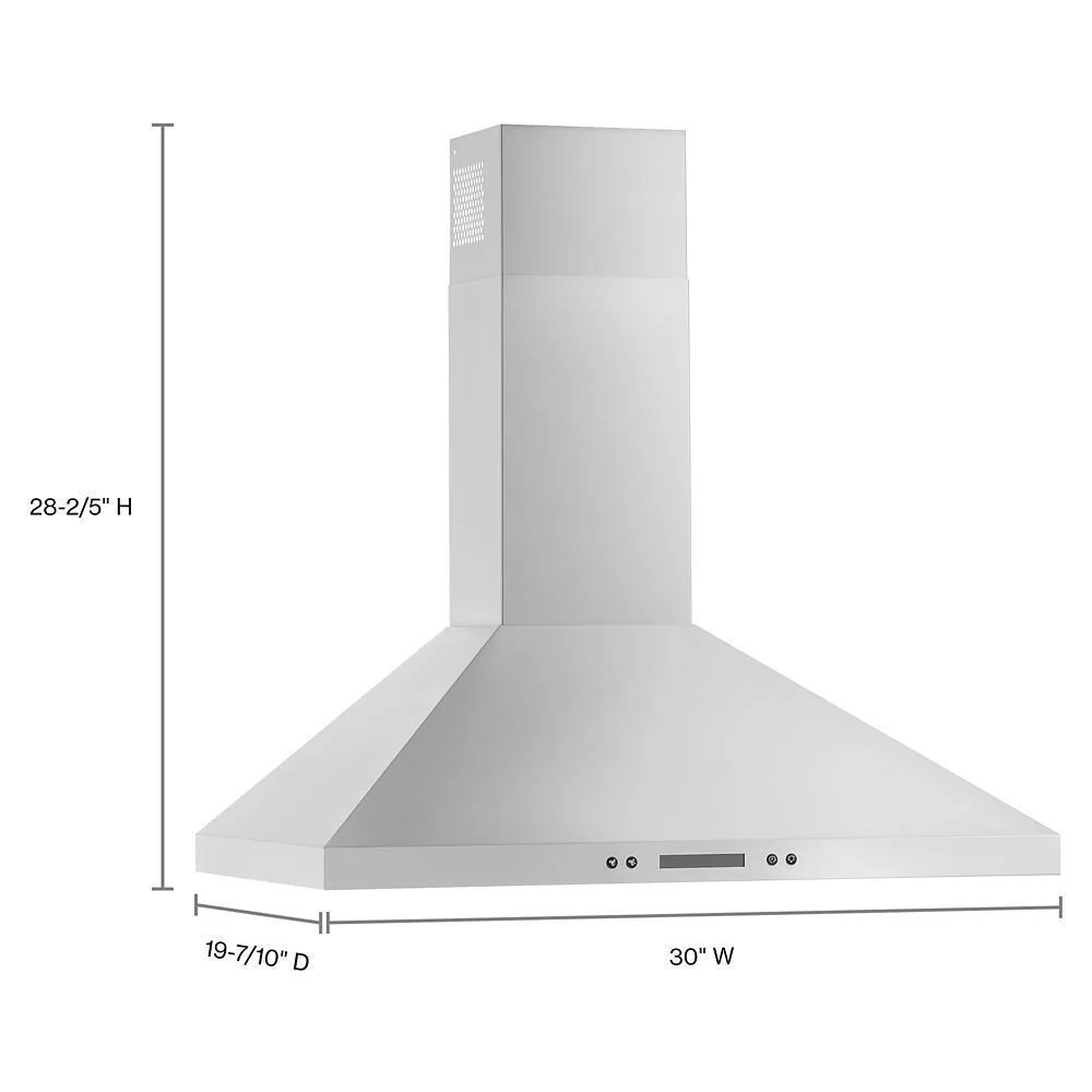 Whirlpool WVW93UC0LS 30" Chimney Wall Mount Range Hood with Dishwasher-Safe Grease Filters - Image 8