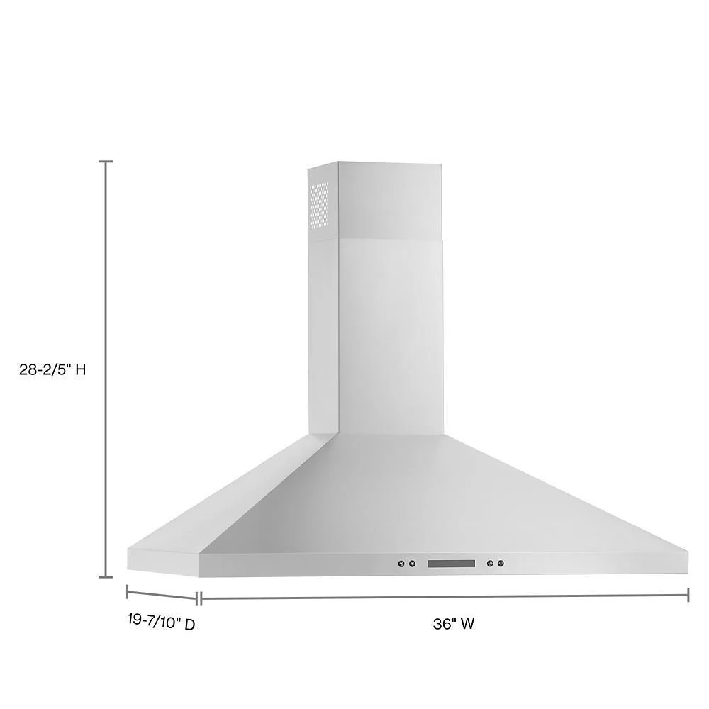 Whirlpool WVW93UC6LZ 36" Chimney Wall Mount Range Hood with Dishwasher-Safe Grease Filters - Image 8