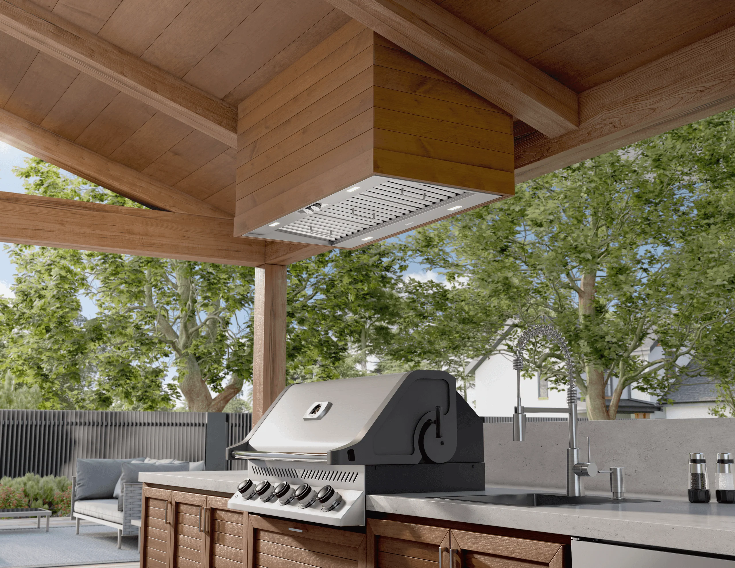 Zephyr AK9846BS Spruce Outdoor Insert, 48in, LED, SS - Image 4