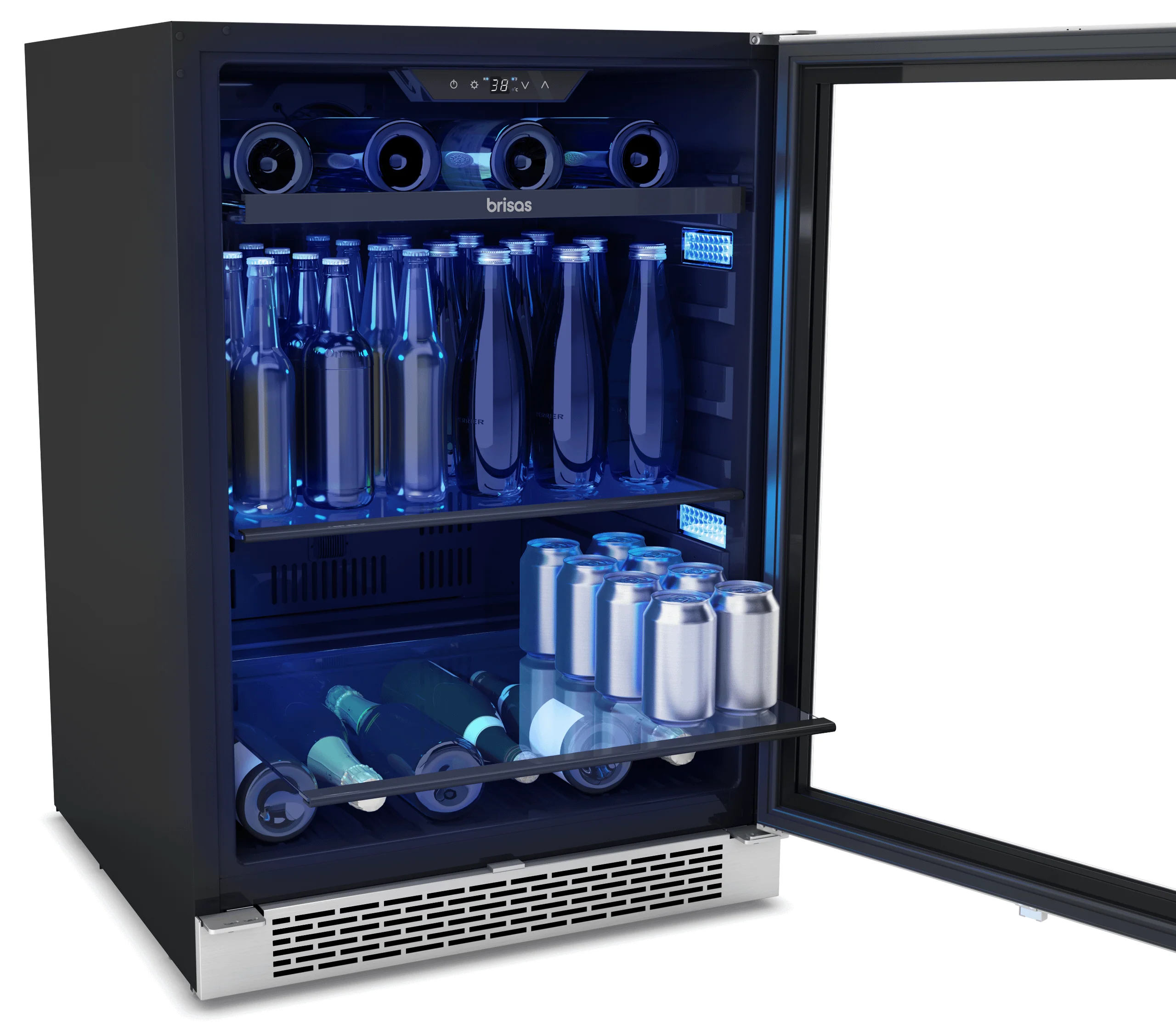 Zephyr BBV24C01AG Brisas 24 in. 8-Bottle and 112-Can Single Zone Beverage Cooler - Image 6