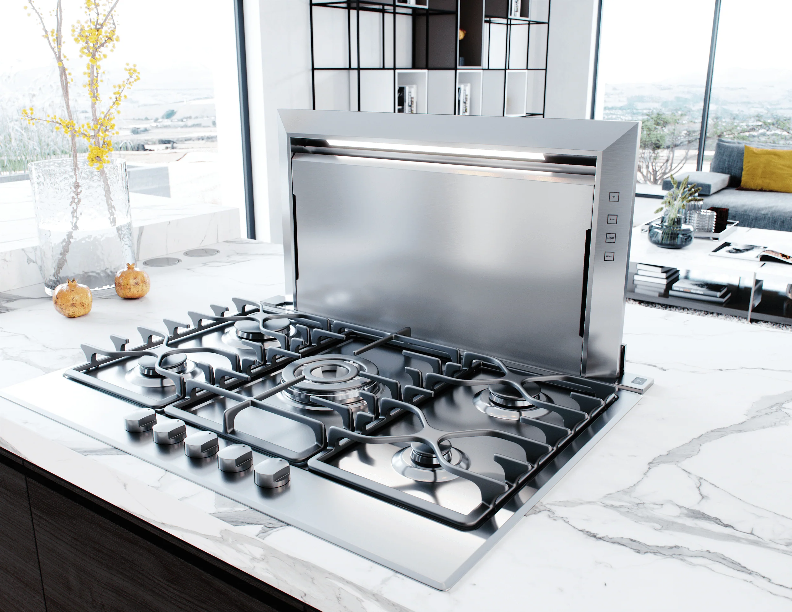 Zephyr DLIE36ASX Lift Downdraft, 18" rise, 36" width, Stainless Steel - Image 5