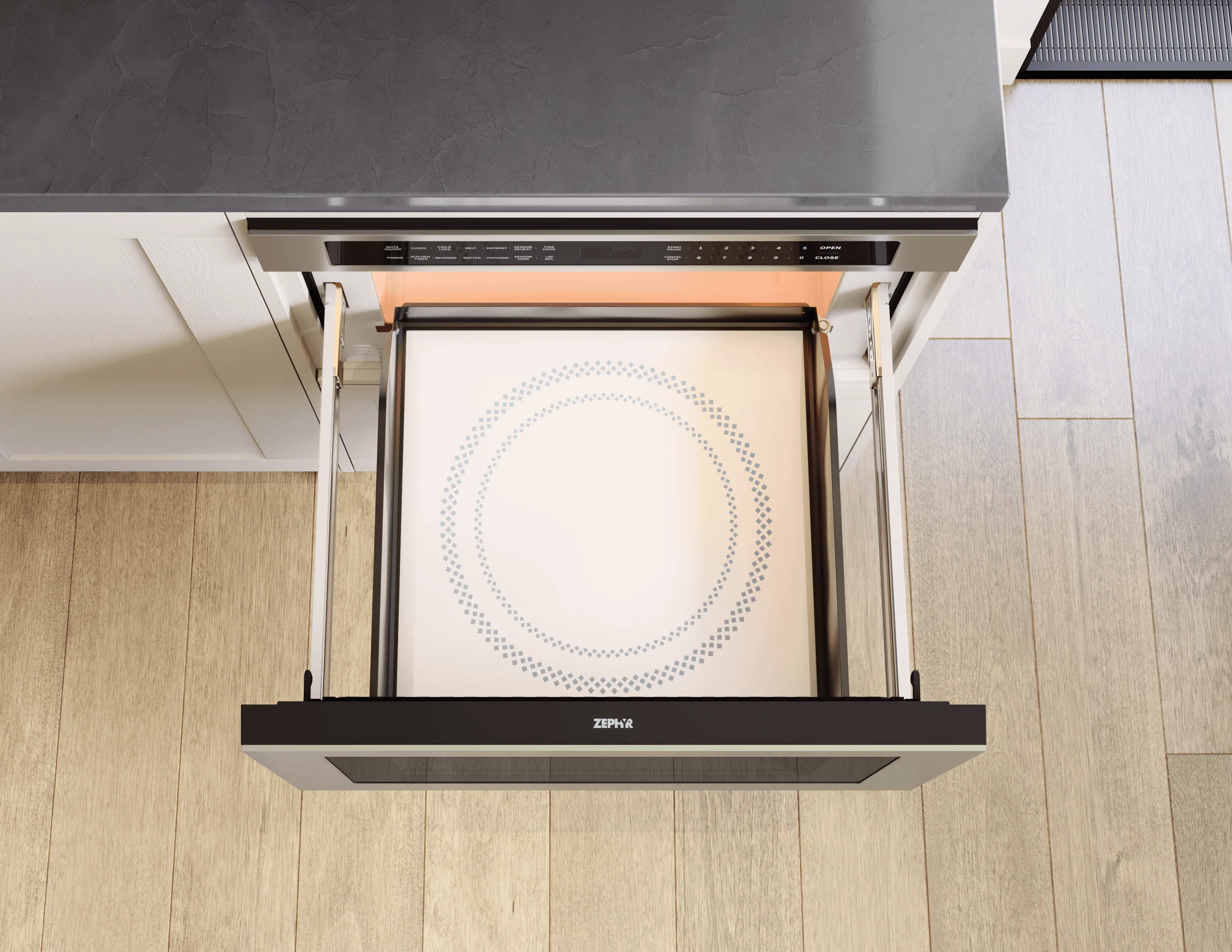 Zephyr MWD2401AS Microwave Drawer, 24in, Built-In, SS, 1.2 cu. ft. - Image 7