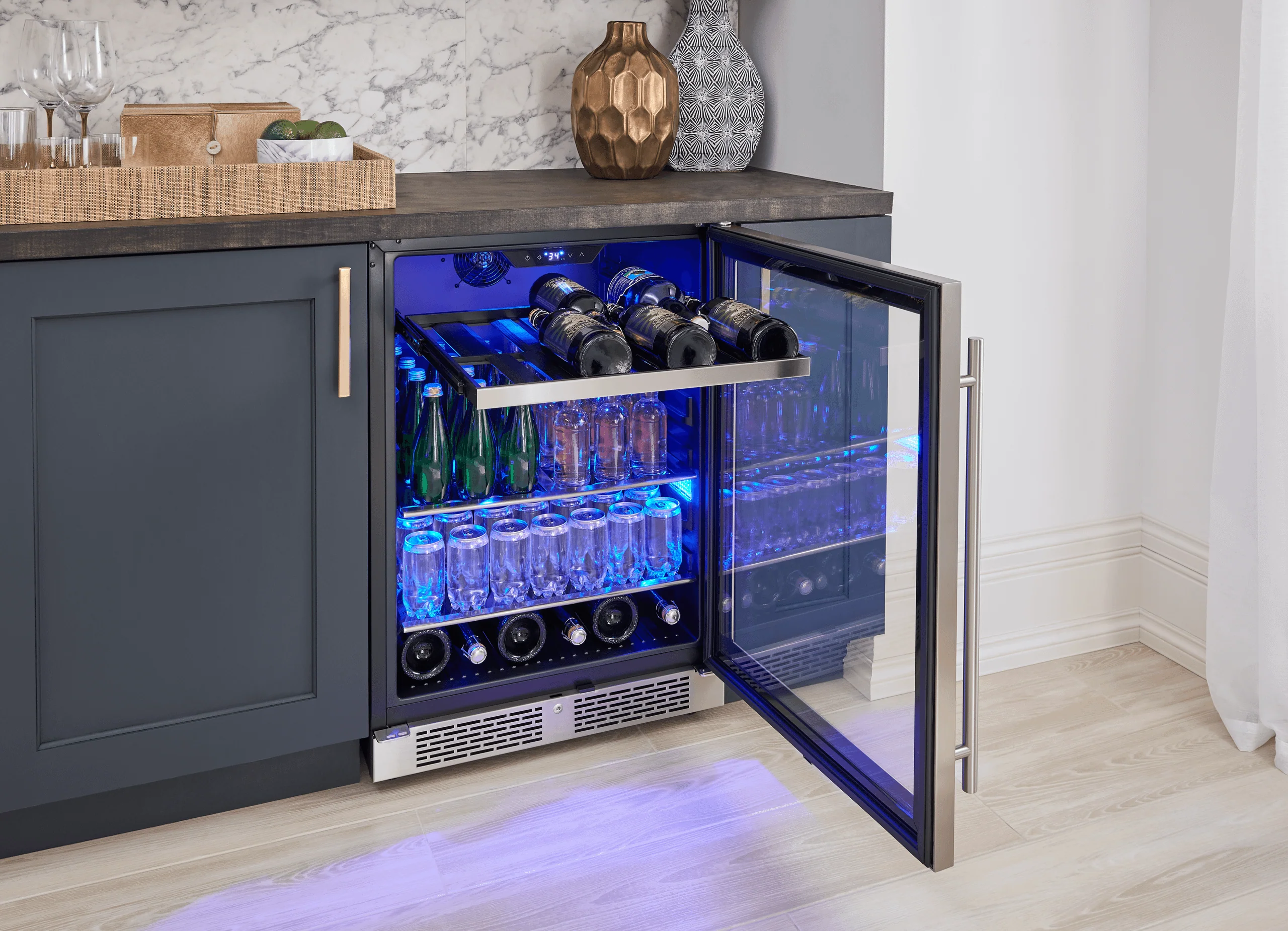 Zephyr PRB24C01AGADA Presrv ADA Beverage Cooler, 24in Compact, SS+Glass, Reversible Door + Lock, 1 Zone - Image 5