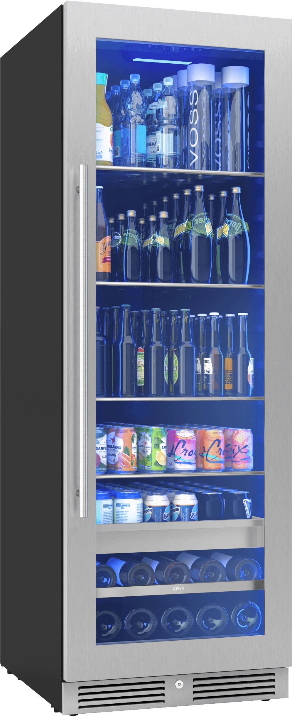 Zephyr PRB24F01BG Presrv Beverage Cooler, 24in Full Size, SS+Glass, Reversible Door, 1 Zone - Image 2