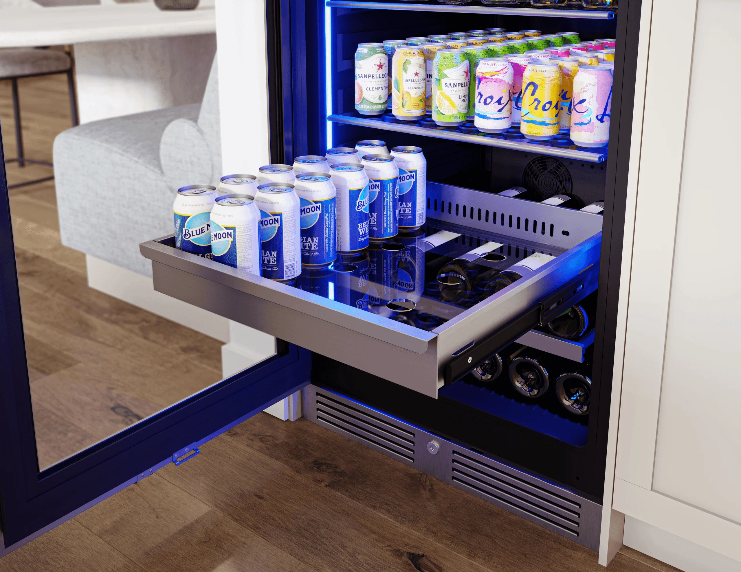 Zephyr PRB24F01BG Presrv Beverage Cooler, 24in Full Size, SS+Glass, Reversible Door, 1 Zone - Image 6