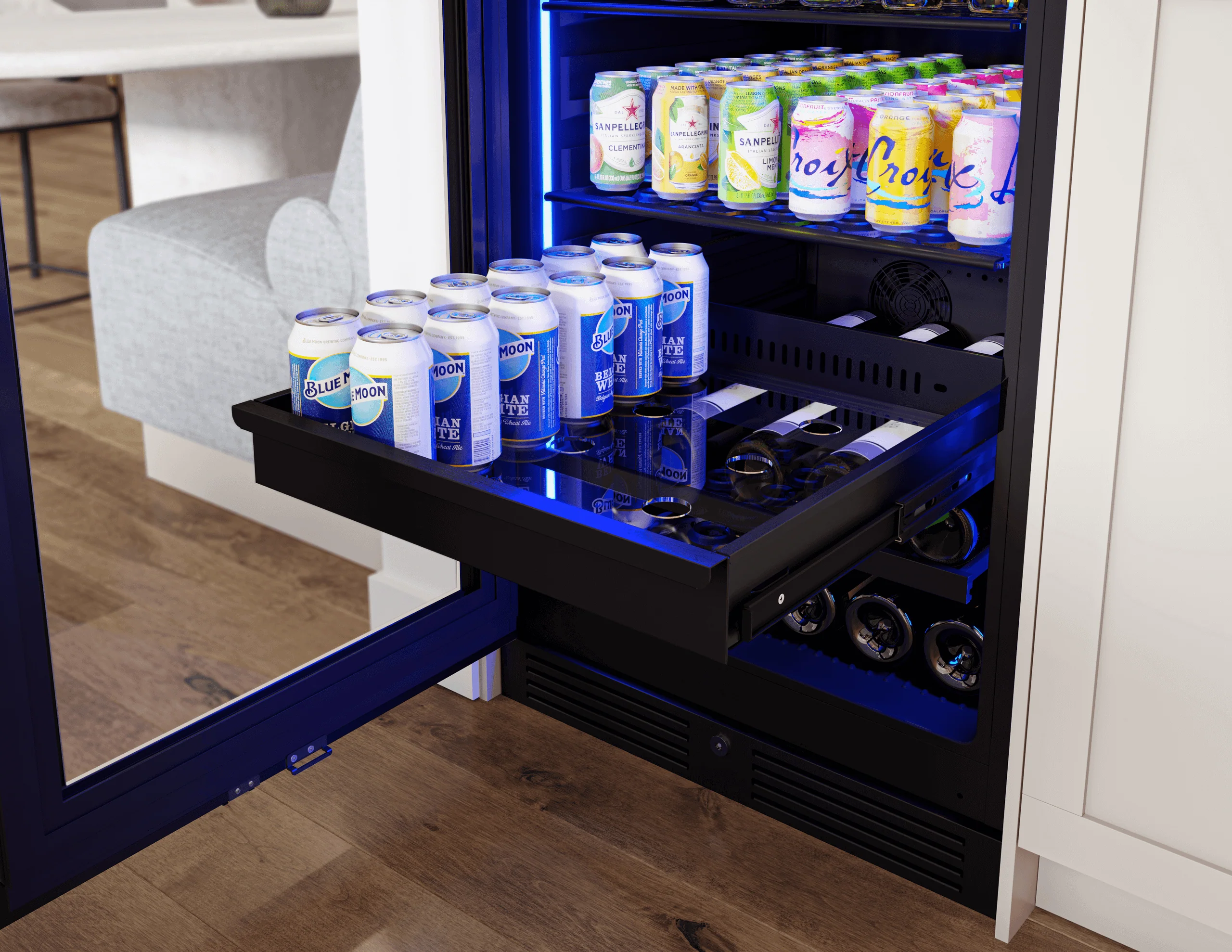 Zephyr PRB24F01BPG Presrv Beverage Cooler, 24in Full Size, Panel Ready+Glass, Reversible Door, 1 Zone - Image 7