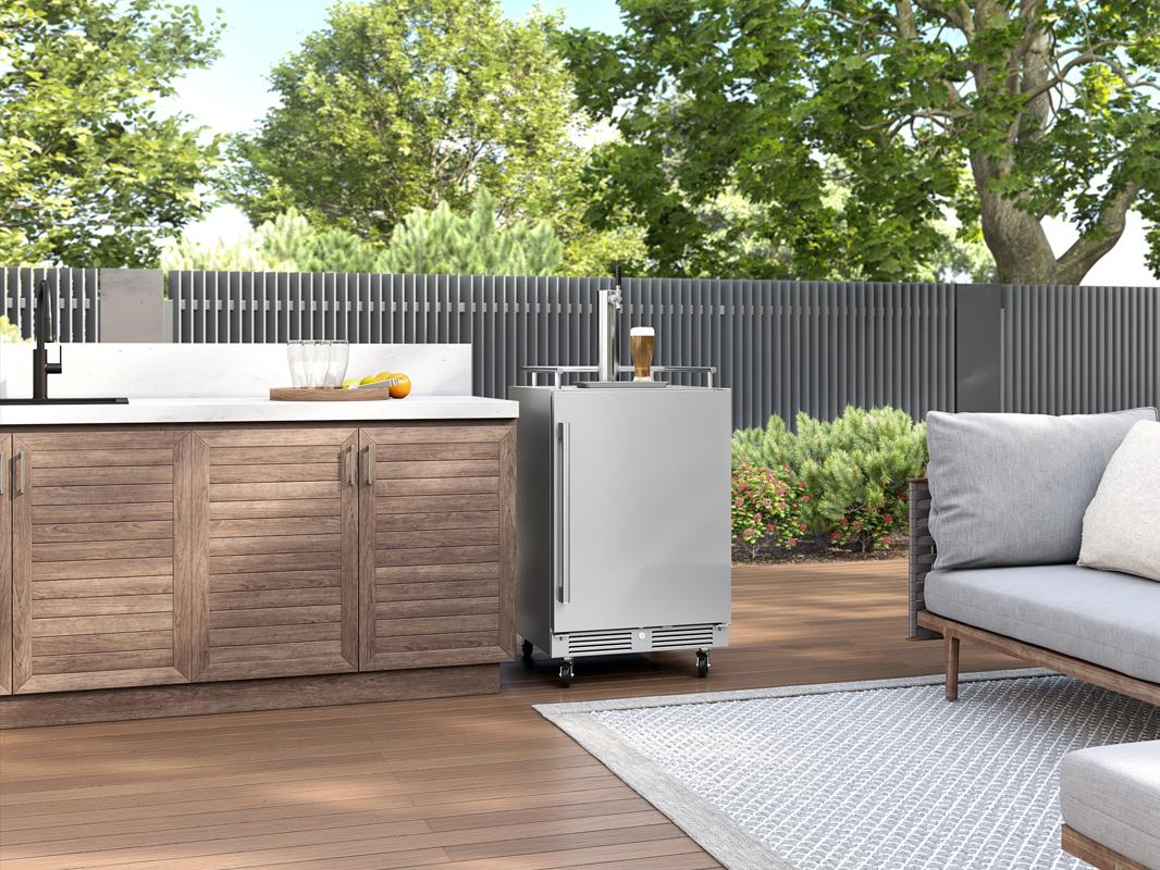 PRKB24C01ASOD Presrv Outdoor Kegerator & Beverage Cooler, 24in Under Cabinet, SS+Glass, Reverse Door, 1 Zone - Image 14