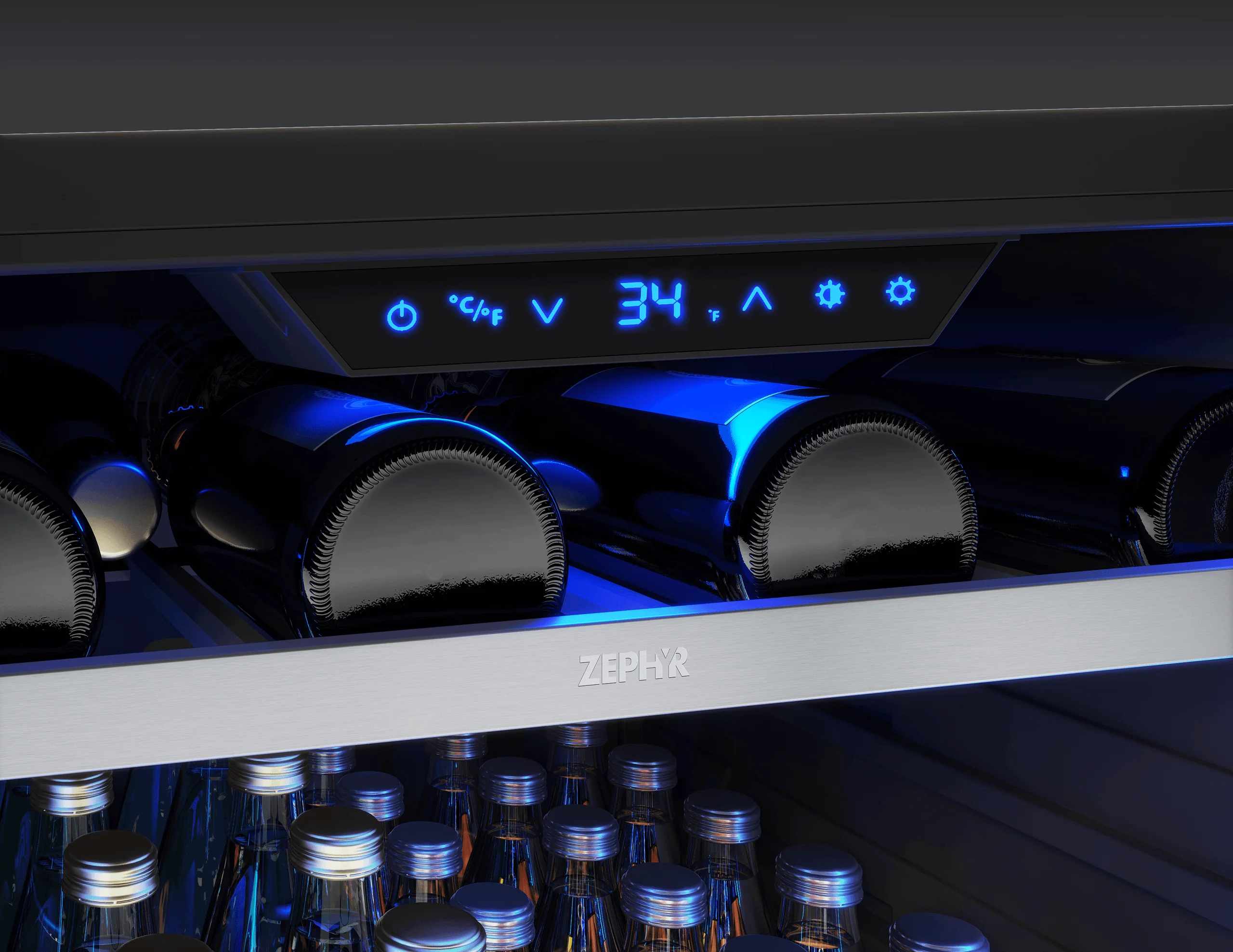 Zephyr PRPB24C01BG Presrv Pro Beverage Cooler, 24in Under Cabinet, SS+Glass, Reverse Door, 1 Zone - Image 13