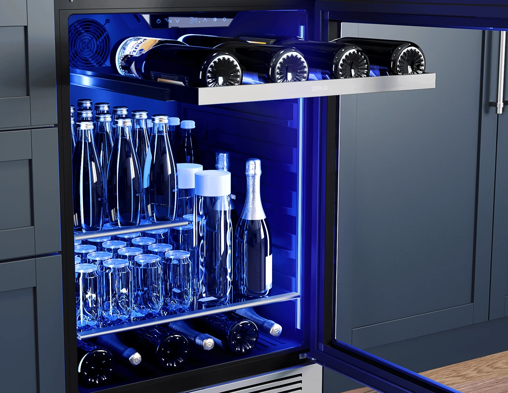 Zephyr PRPB24C01BG Presrv Pro Beverage Cooler, 24in Under Cabinet, SS+Glass, Reverse Door, 1 Zone - Image 20