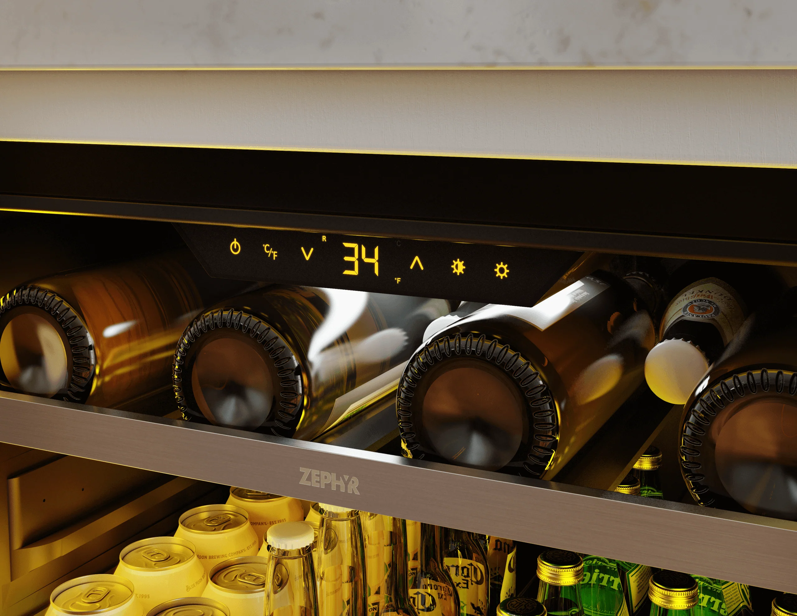 Zephyr PRPB24C01CG Presrv Pro Beverage Cooler, 24in Under Cabinet, SS+Glass, Reverse Door, 1 Zone - Image 12