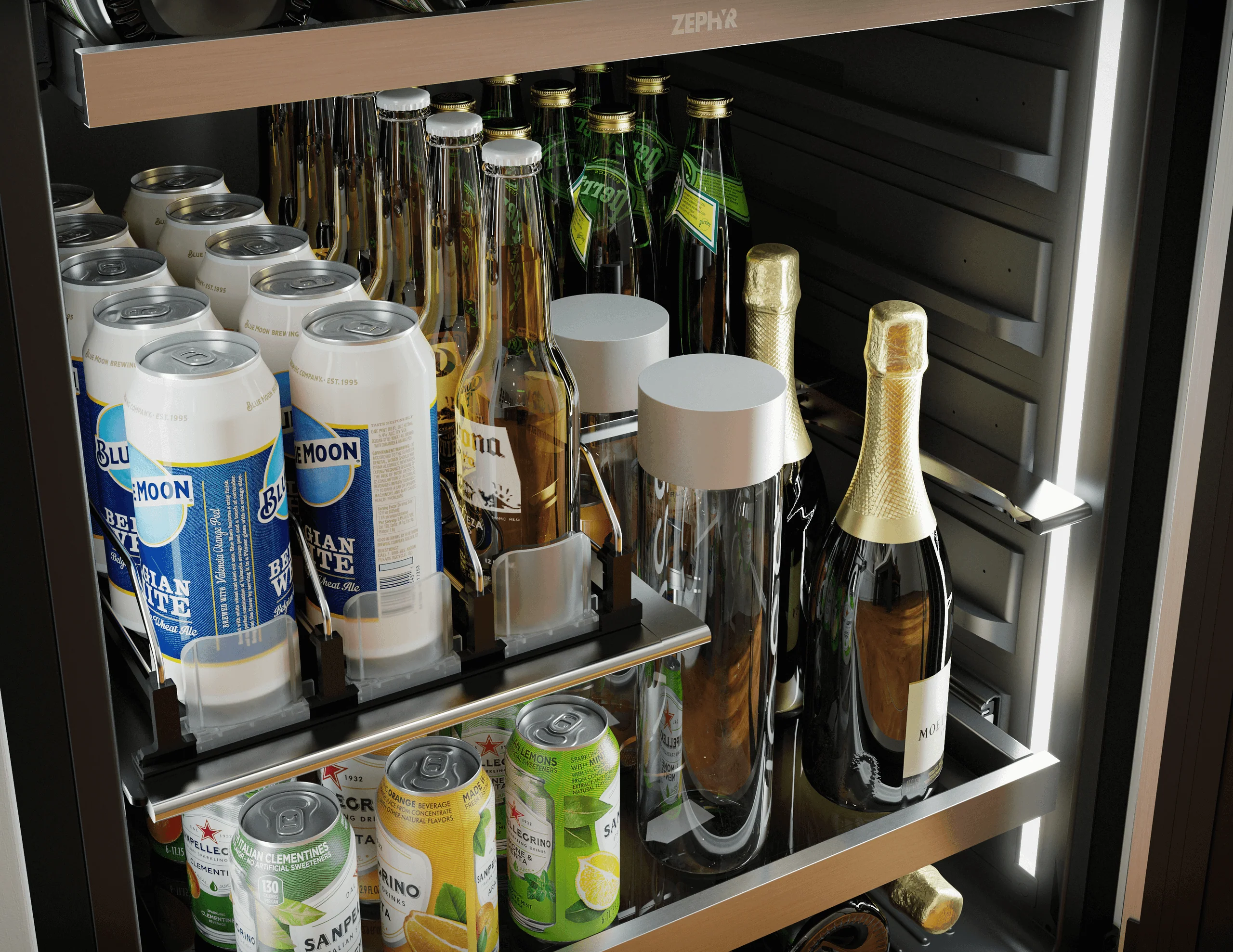 Zephyr PRPB24C01CG Presrv Pro Beverage Cooler, 24in Under Cabinet, SS+Glass, Reverse Door, 1 Zone - Image 14
