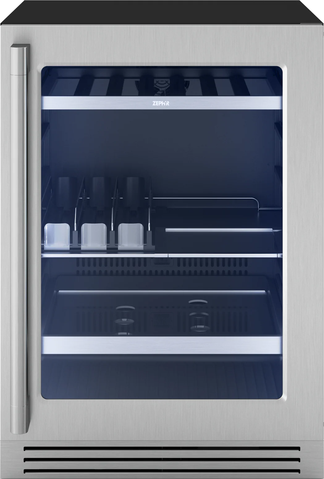 Zephyr PRPB24C01CG Presrv Pro Beverage Cooler, 24in Under Cabinet, SS+Glass, Reverse Door, 1 Zone - Image 3