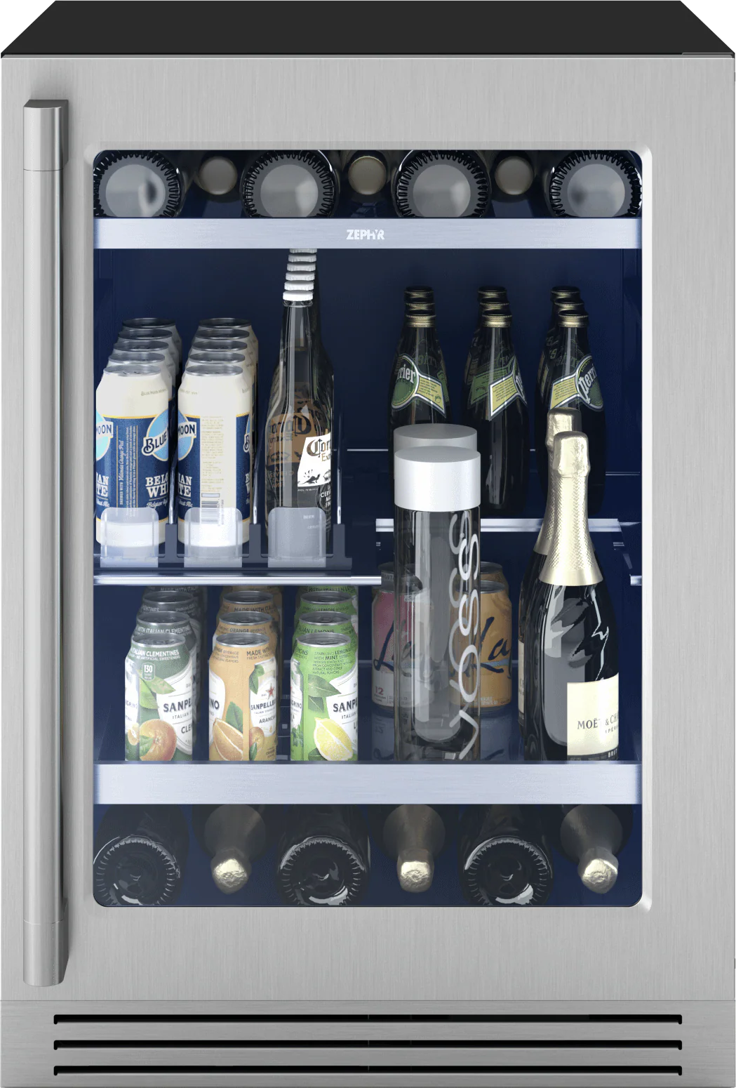Zephyr PRPB24C01CG Presrv Pro Beverage Cooler, 24in Under Cabinet, SS+Glass, Reverse Door, 1 Zone - Image 8