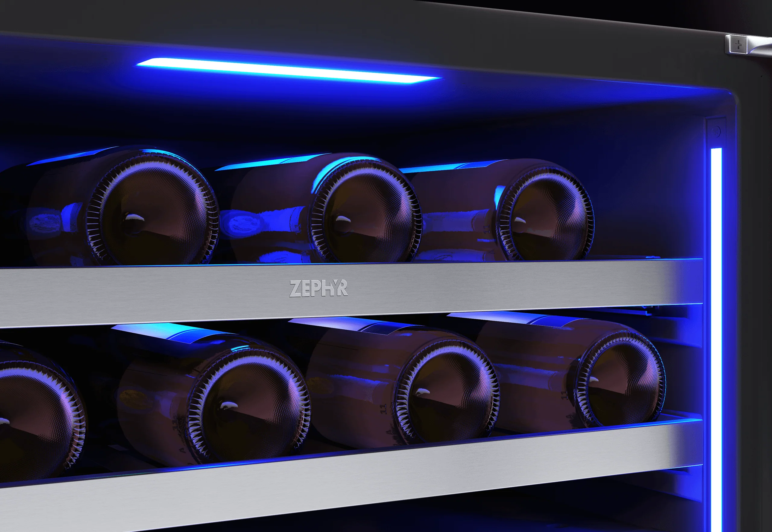 Zephyr PRPW24C02CG Presrv Pro Wine Cooler, 24in Under Cabinet, SS+Glass, Reverse Door, 2 Zone - Image 10