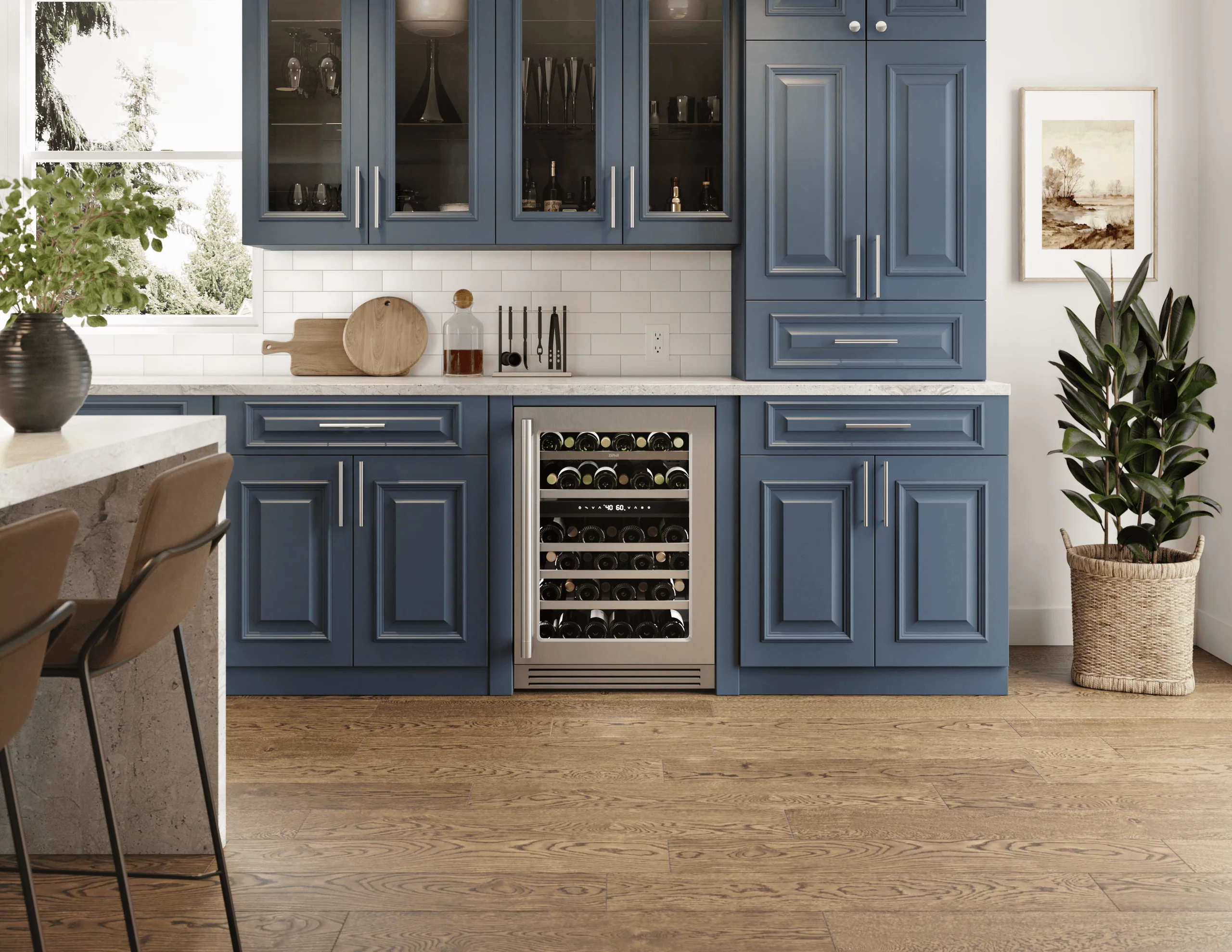 Zephyr PRPW24C02CG Presrv Pro Wine Cooler, 24in Under Cabinet, SS+Glass, Reverse Door, 2 Zone - Image 4