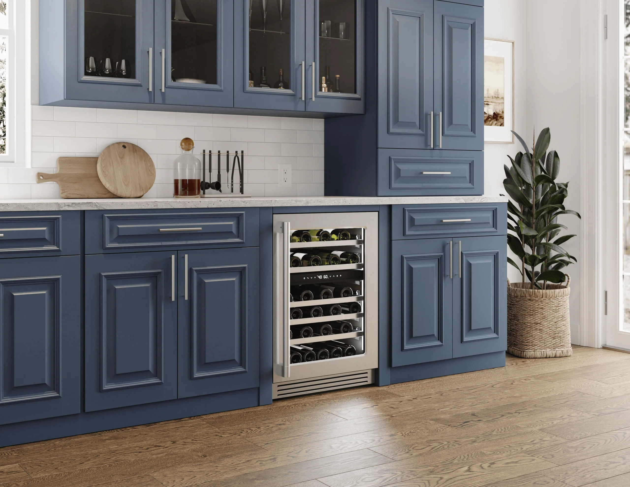 Zephyr PRPW24C02CG Presrv Pro Wine Cooler, 24in Under Cabinet, SS+Glass, Reverse Door, 2 Zone - Image 8