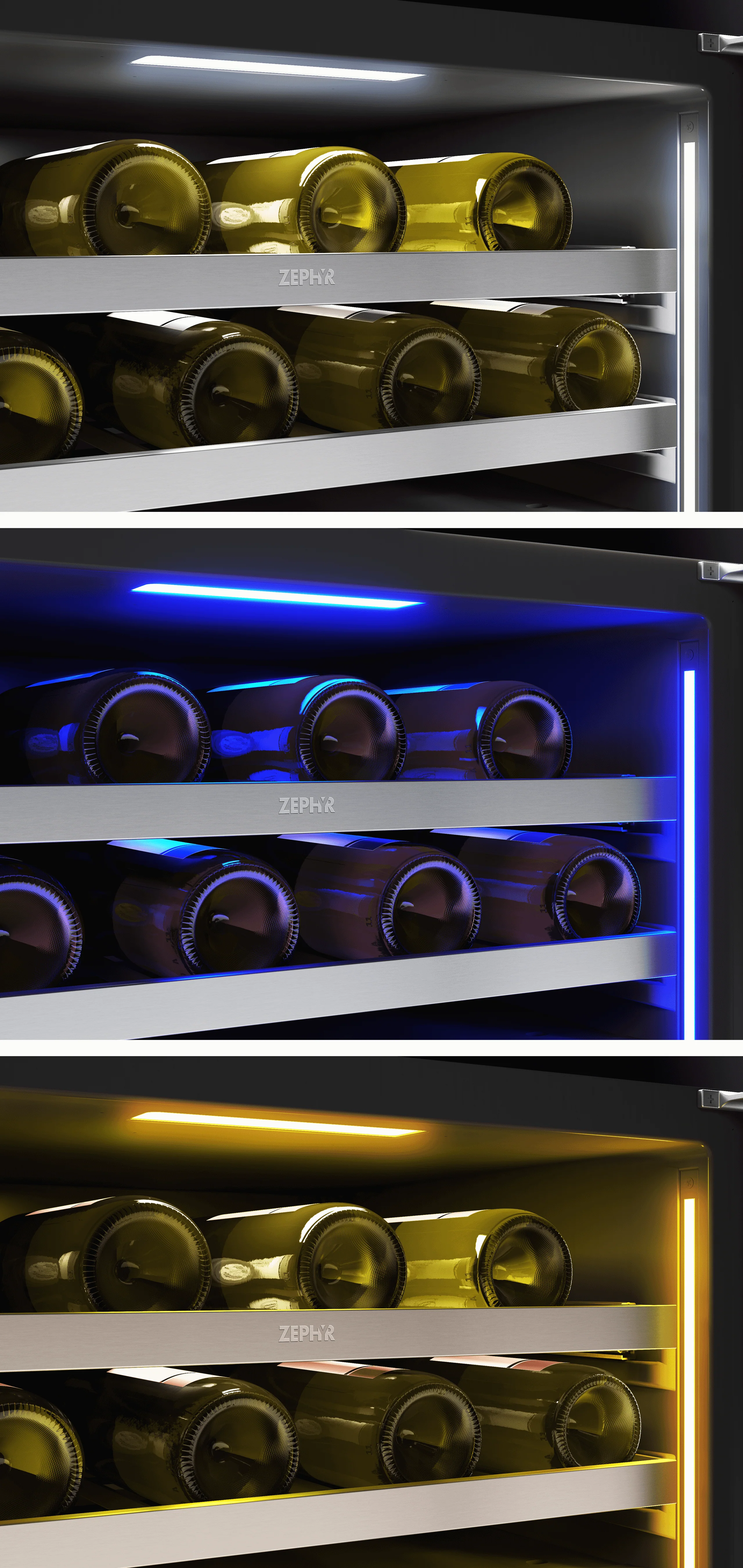 Zephyr PRPW24C02CG Presrv Pro Wine Cooler, 24in Under Cabinet, SS+Glass, Reverse Door, 2 Zone - Image 9