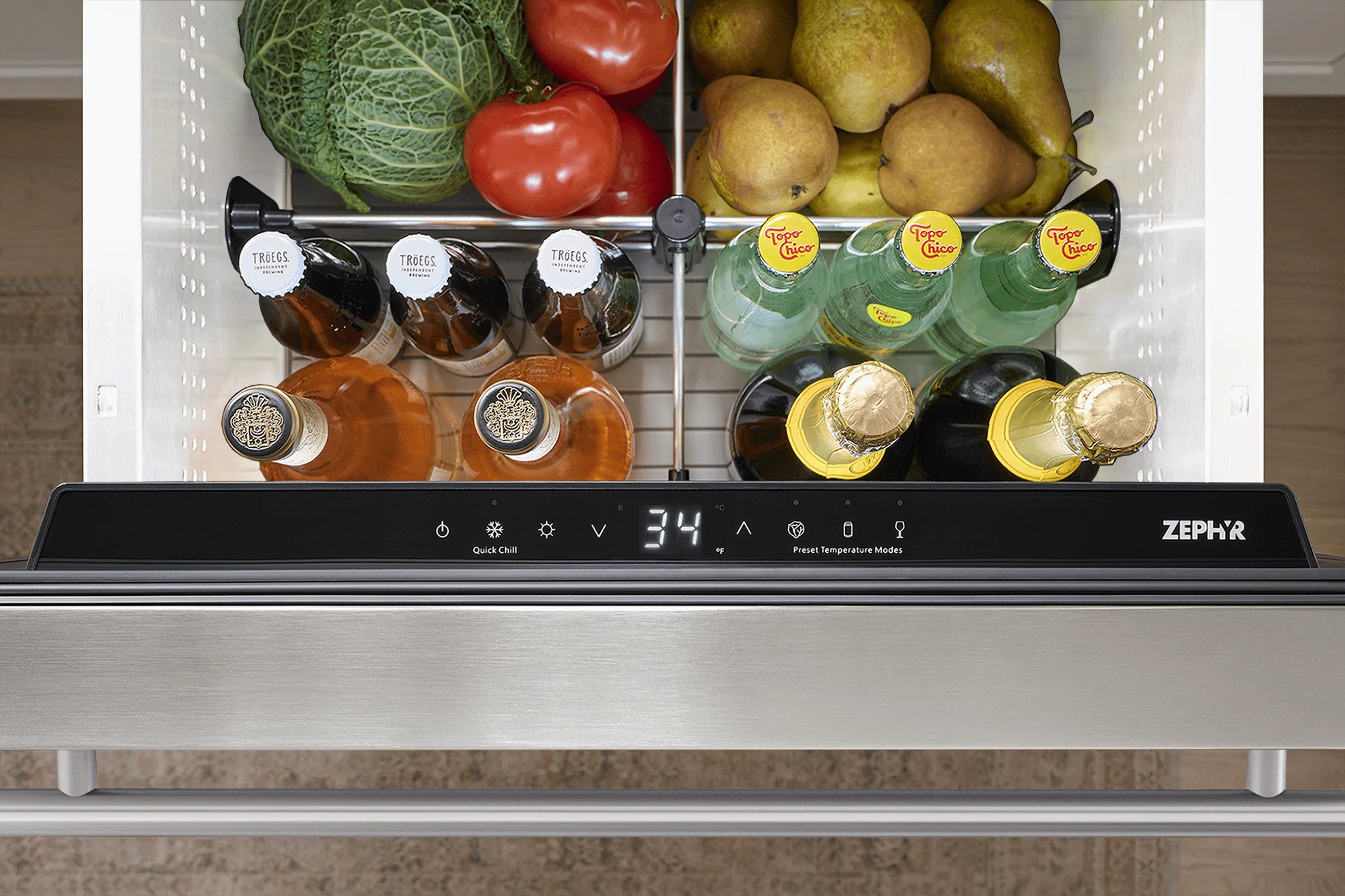 Zephyr PRRD24C1AS Presrv Refrigerator Drawers, 24in Compact, SS, 1 Zone - Image 7