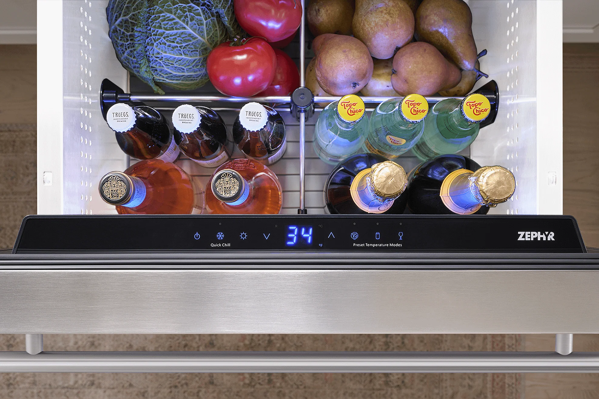 Zephyr PRRD24C1AS Presrv Refrigerator Drawers, 24in Compact, SS, 1 Zone - Image 9