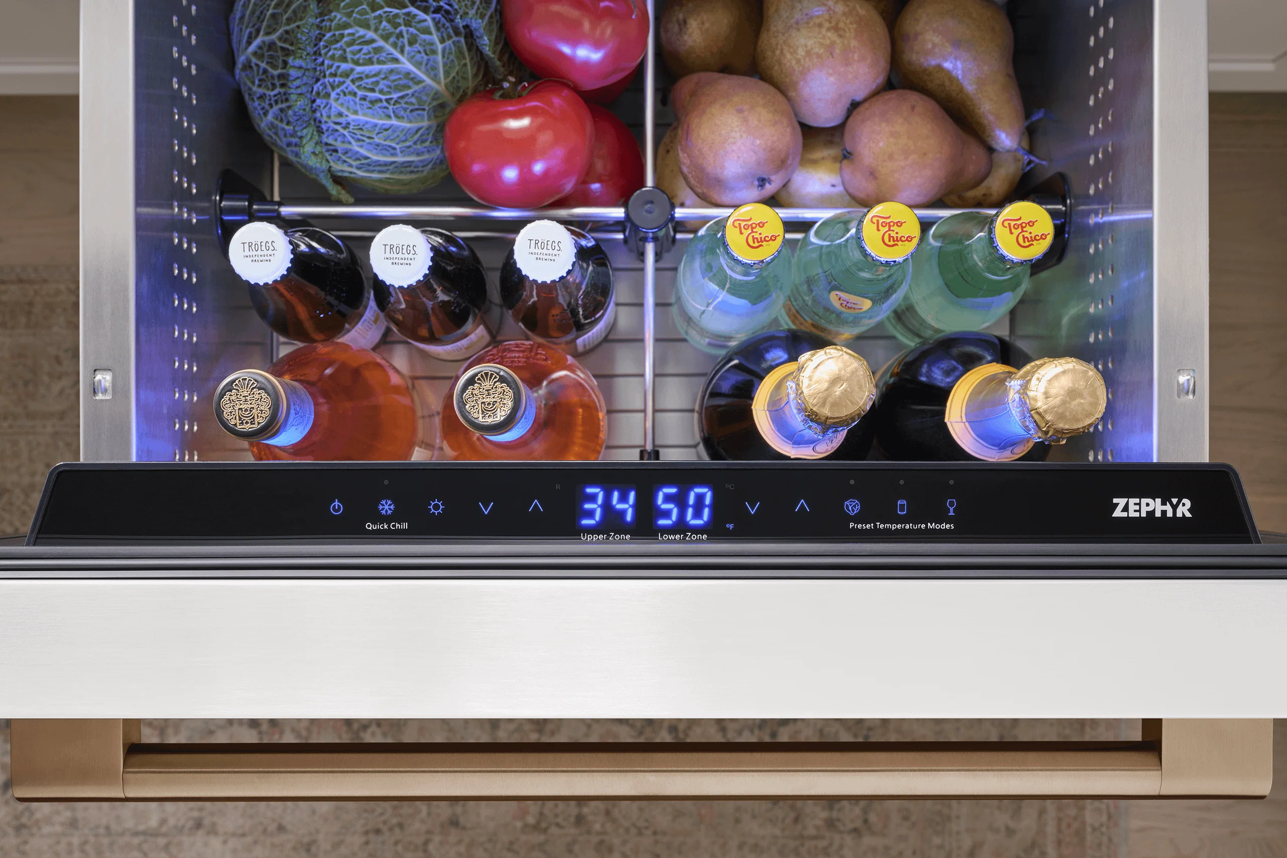 Zephyr PRRD24C2AP Presrv Refrigerator Drawers, 24in Compact, Panel Ready, 2 Zone - Image 11