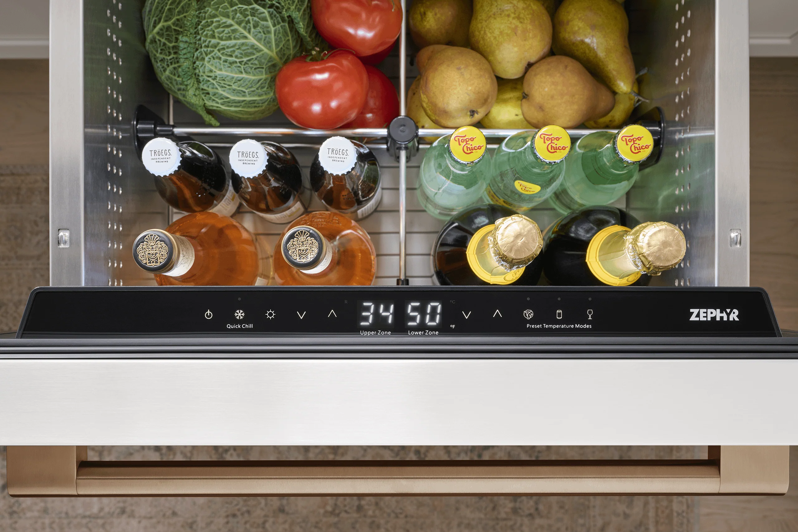 Zephyr PRRD24C2AP Presrv Refrigerator Drawers, 24in Compact, Panel Ready, 2 Zone - Image 12