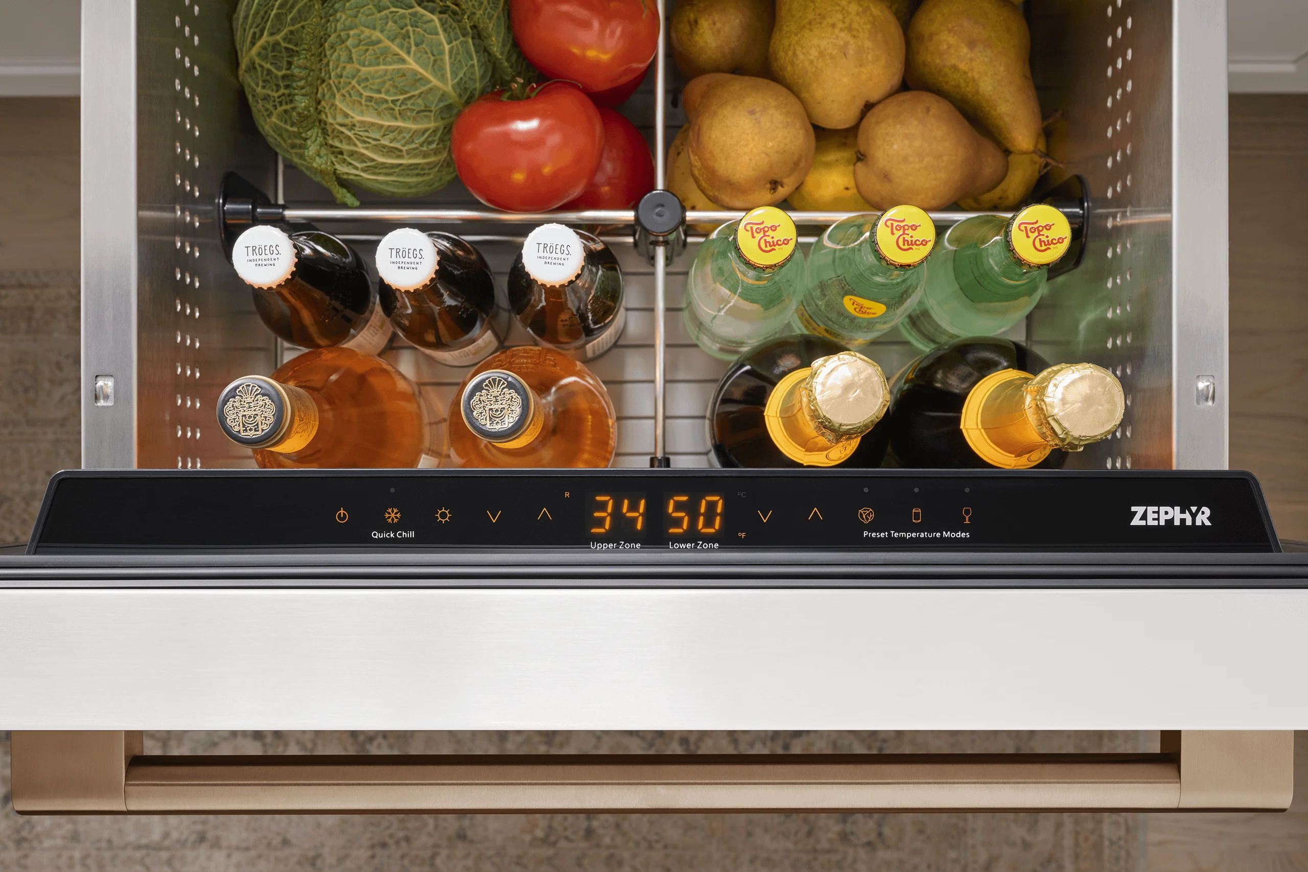 Zephyr PRRD24C2AP Presrv Refrigerator Drawers, 24in Compact, Panel Ready, 2 Zone - Image 13
