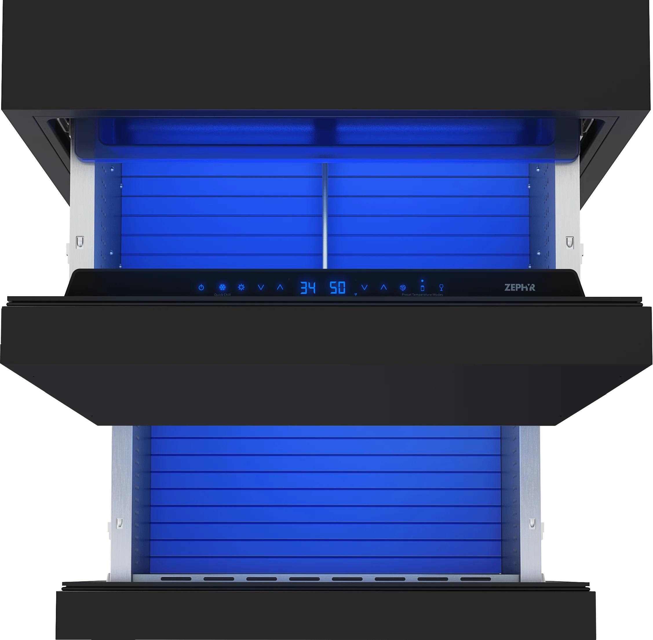 Zephyr PRRD24C2AP Presrv Refrigerator Drawers, 24in Compact, Panel Ready, 2 Zone - Image 3