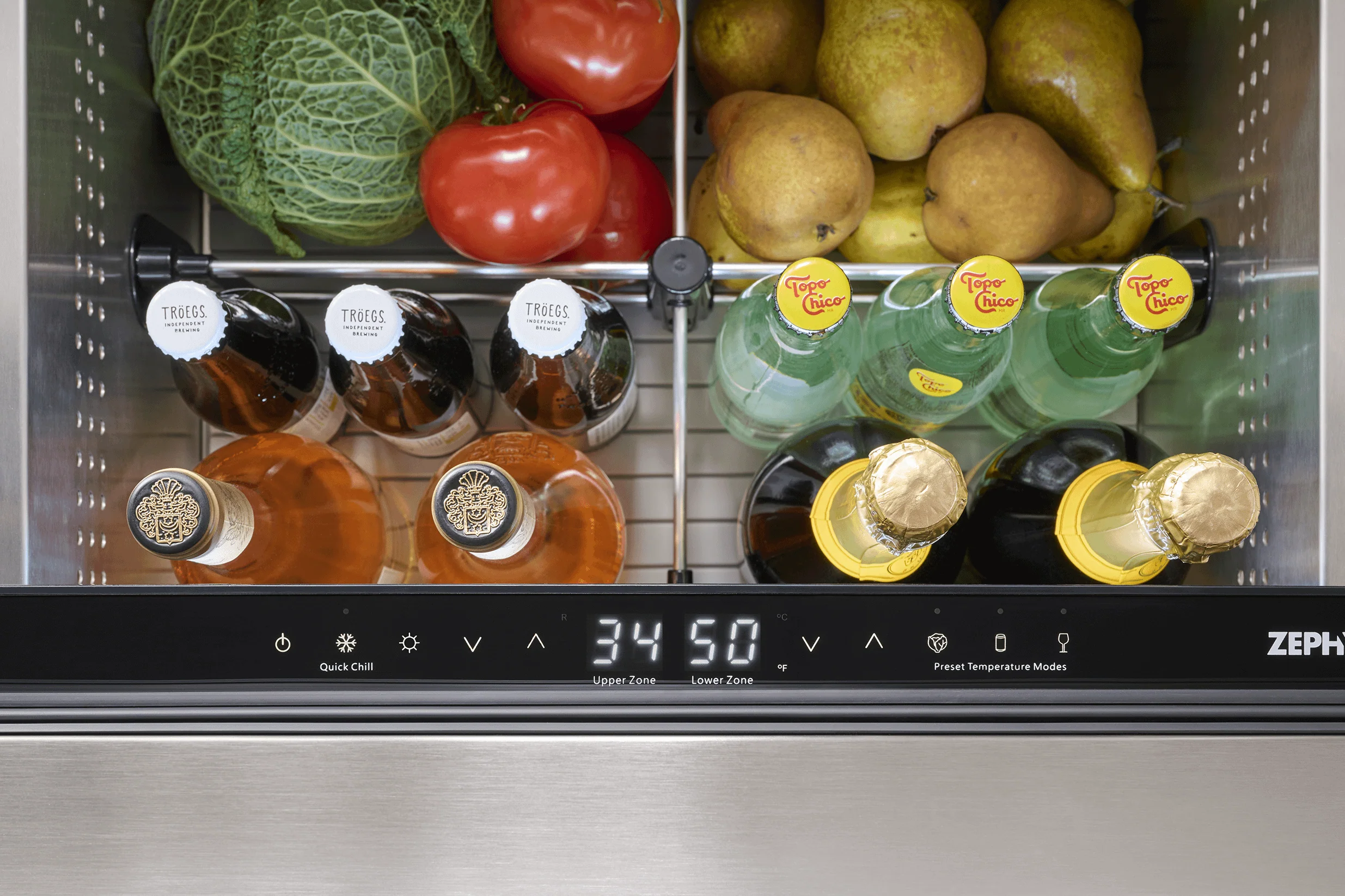 Zephyr PRRD24C2ASOD Presrv Refrigerator Drawers, 24in Compact, Outdoor, SS, 2 Zone - Image 15