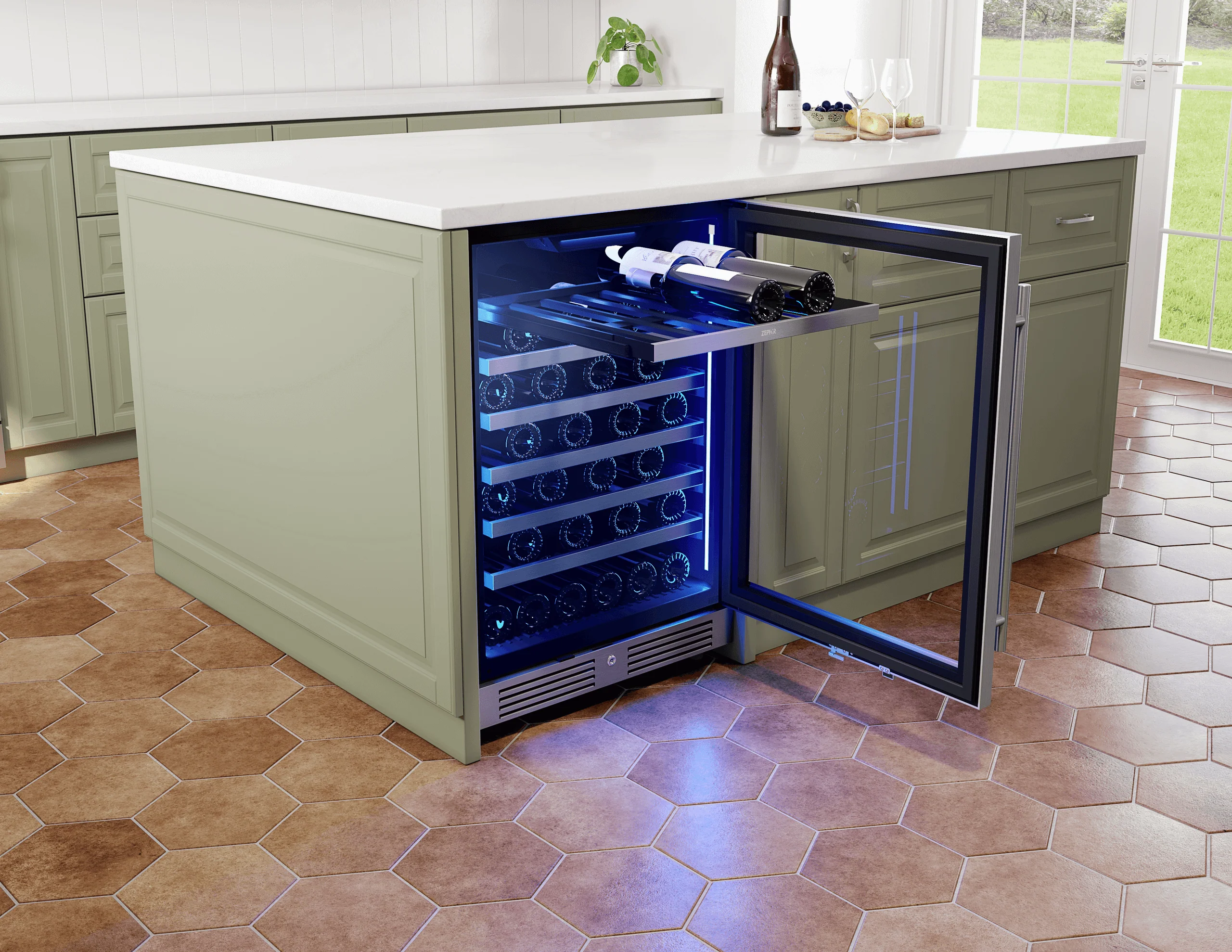 Zephyr PRW24C01CG Presrv Wine Cooler, 24in UC, SS+Gls, Rvs Door, 1Z - Image 4