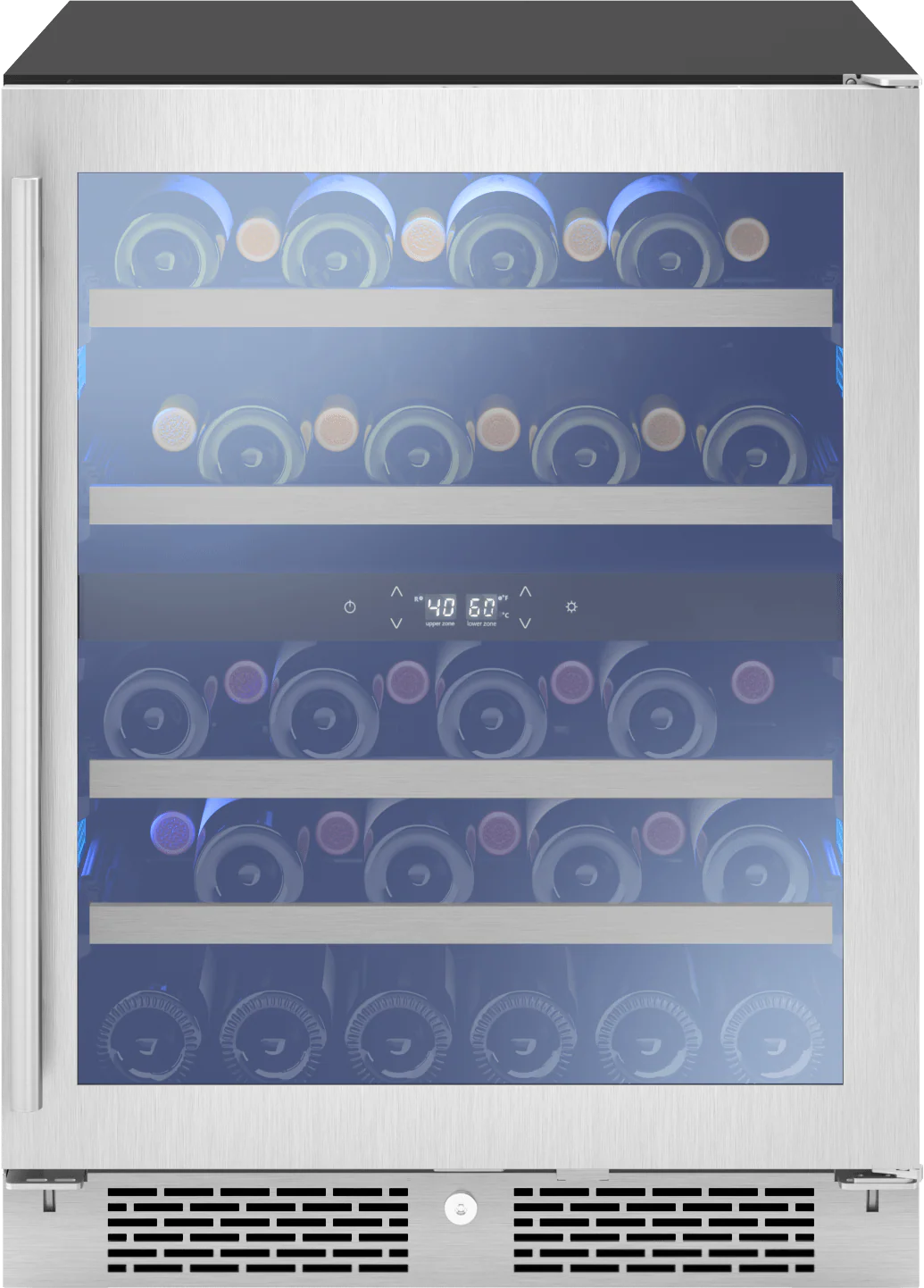 Zephyr PRW24C02AGADA Presrv ADA Wine Cooler, 24in Compact, SS+Glass, Reversible Door + Lock, 2 zones