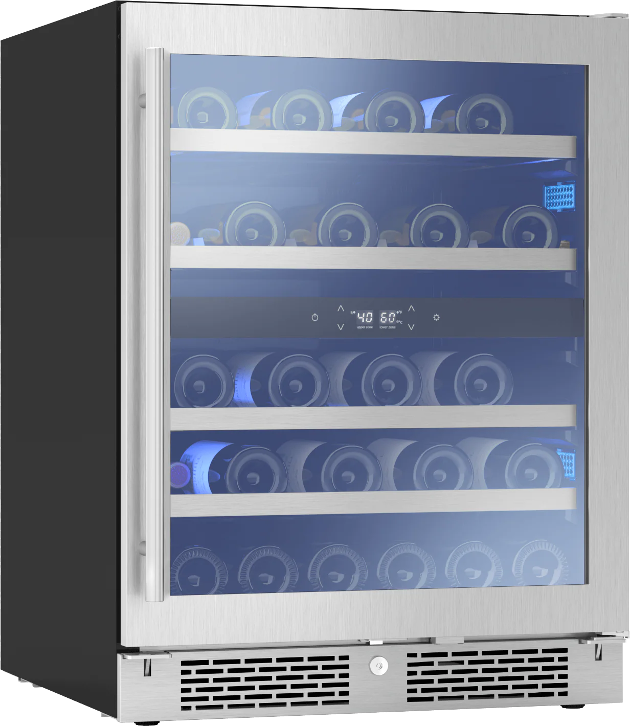 Zephyr PRW24C02AGADA Presrv ADA Wine Cooler, 24in Compact, SS+Glass, Reversible Door + Lock, 2 zones - Image 2