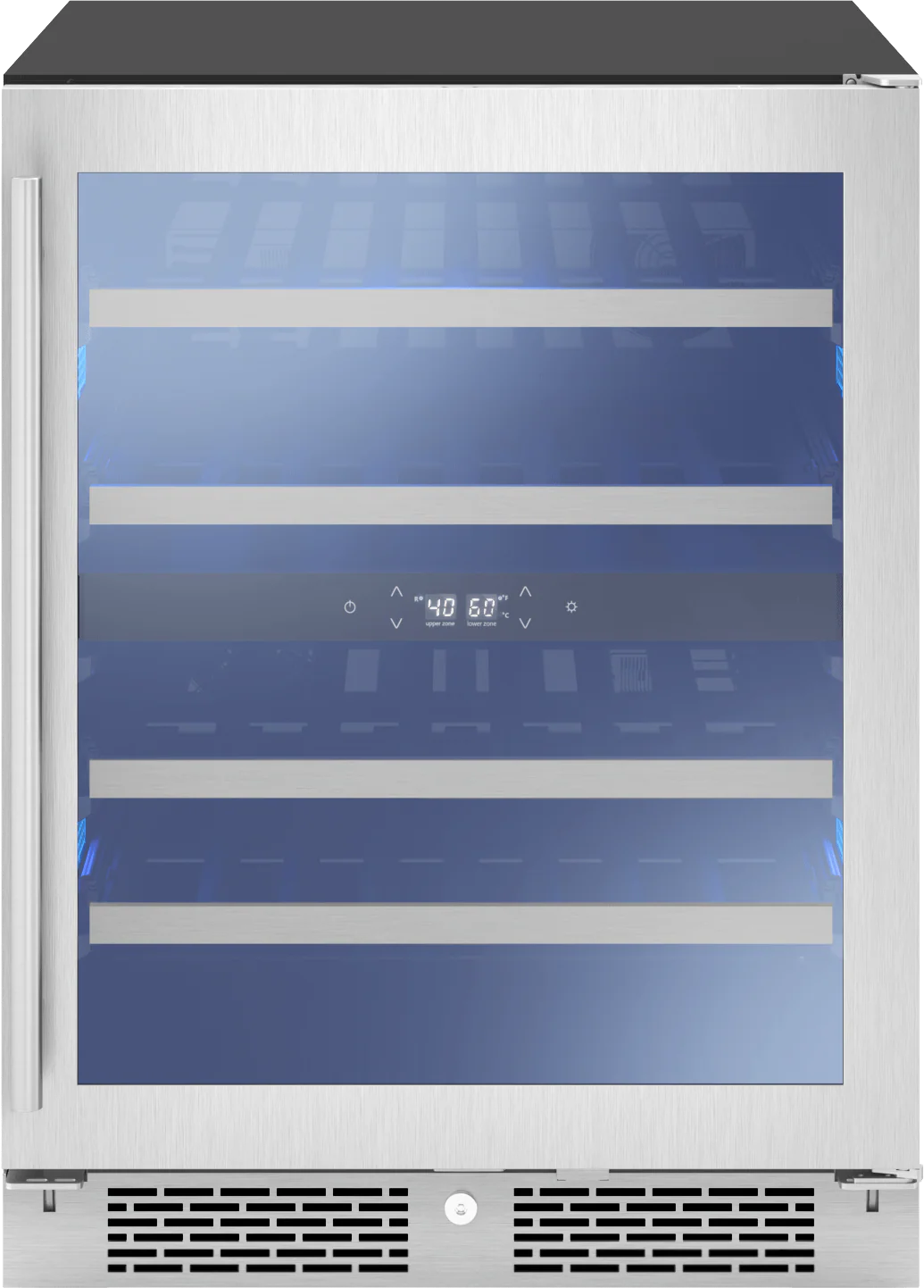Zephyr PRW24C02AGADA Presrv ADA Wine Cooler, 24in Compact, SS+Glass, Reversible Door + Lock, 2 zones - Image 3