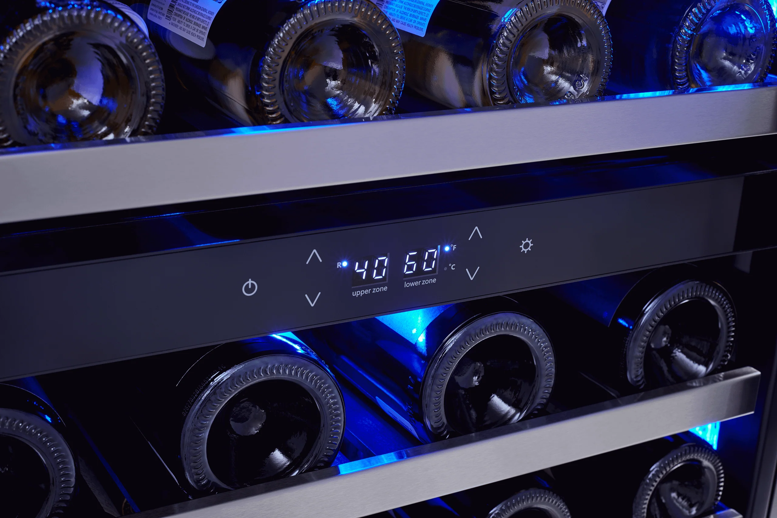 Zephyr PRW24C02AGADA Presrv ADA Wine Cooler, 24in Compact, SS+Glass, Reversible Door + Lock, 2 zones - Image 5