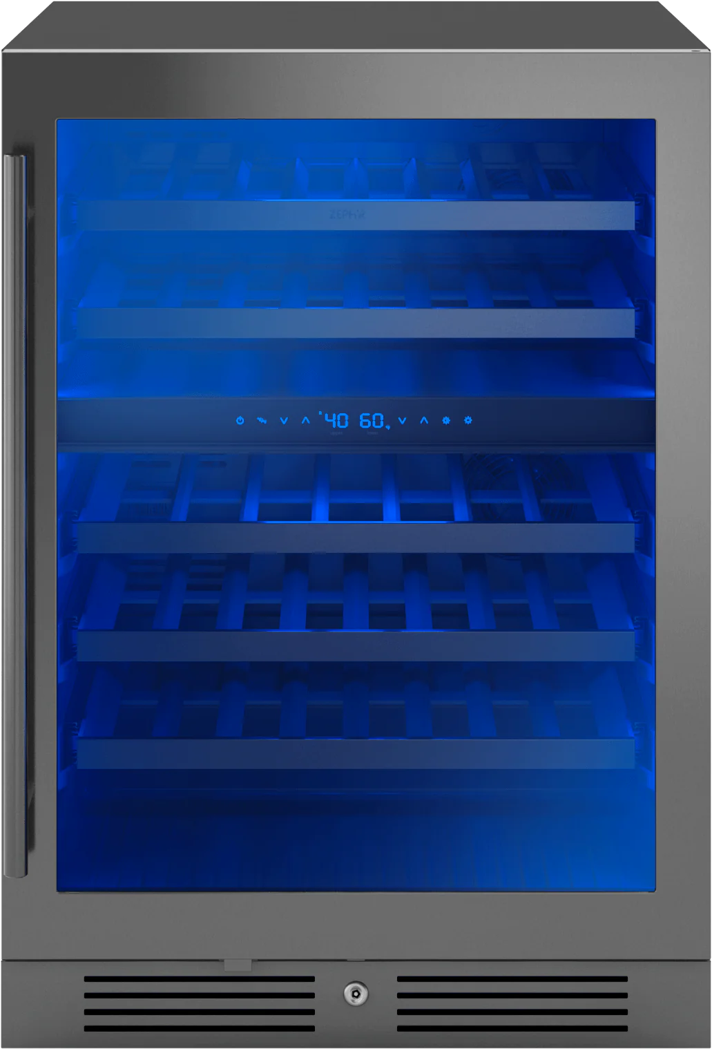 Zephyr PRW24C02CBSG Presrv Wine Cooler, 24in UC, Blk SS+Gls,Rvs Dr, 2Z - Image 3