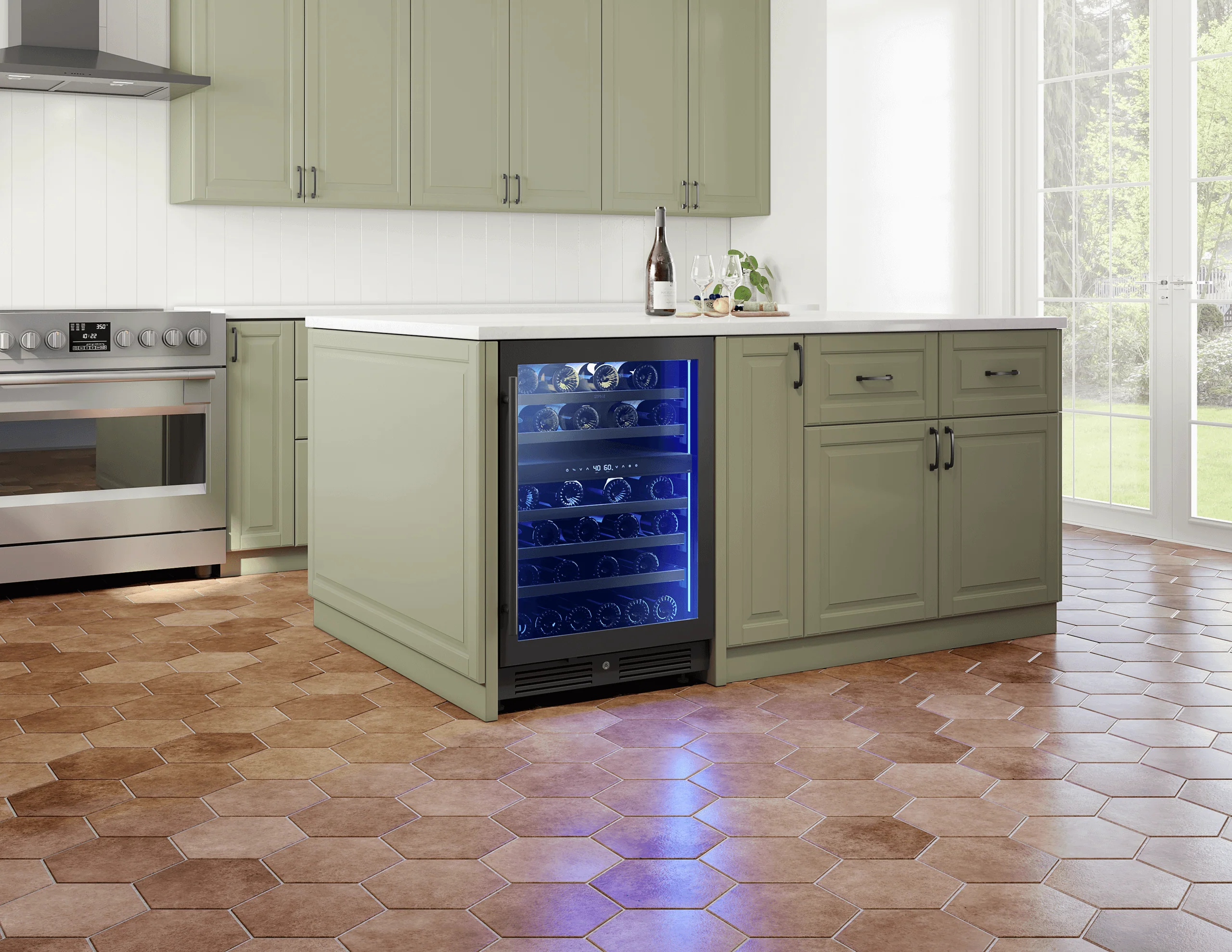 Zephyr PRW24C02CBSG Presrv Wine Cooler, 24in UC, Blk SS+Gls,Rvs Dr, 2Z - Image 7