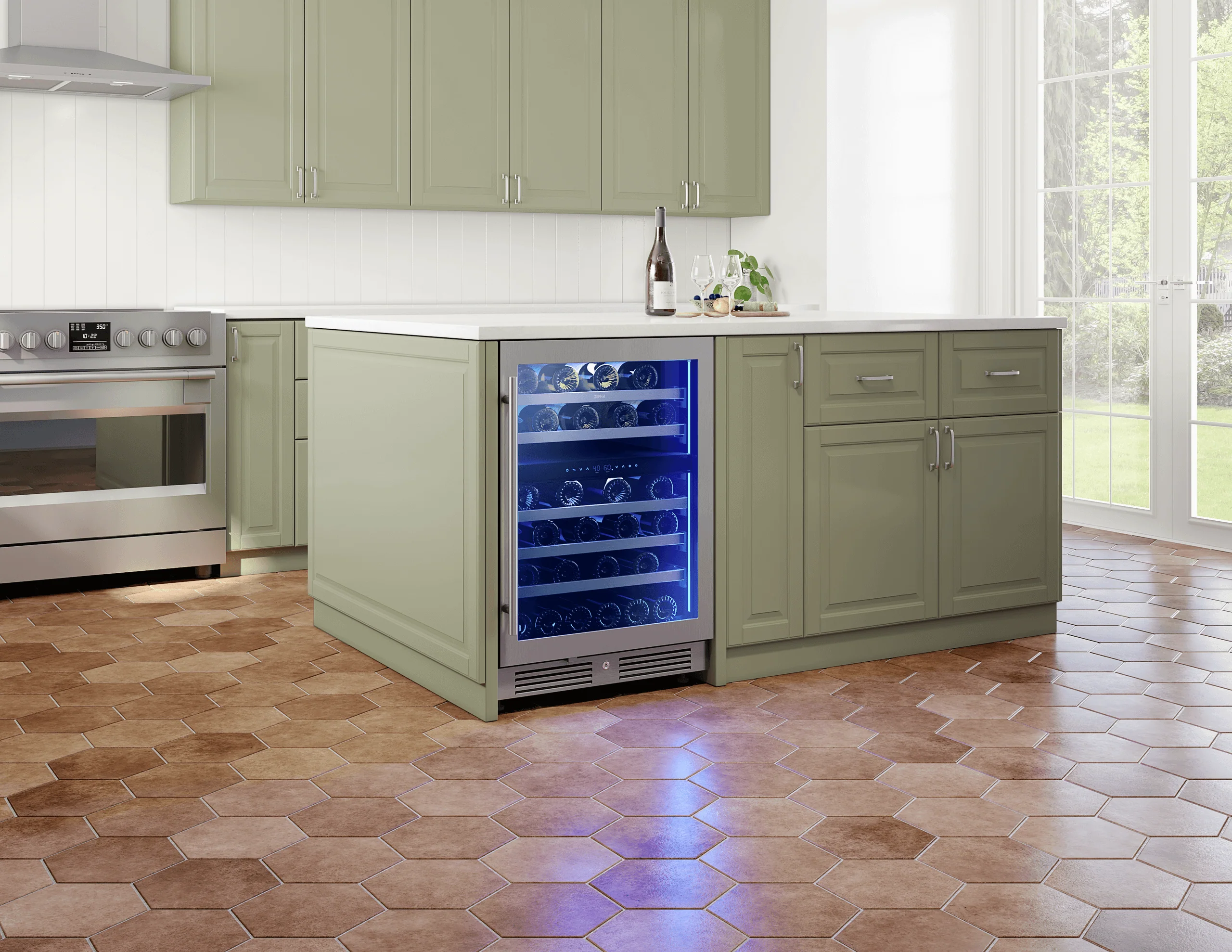 Zephyr PRW24C02CG Presrv Wine Cooler, 24in UC, SS+Gls, Rvs Door, 2Z - Image 7