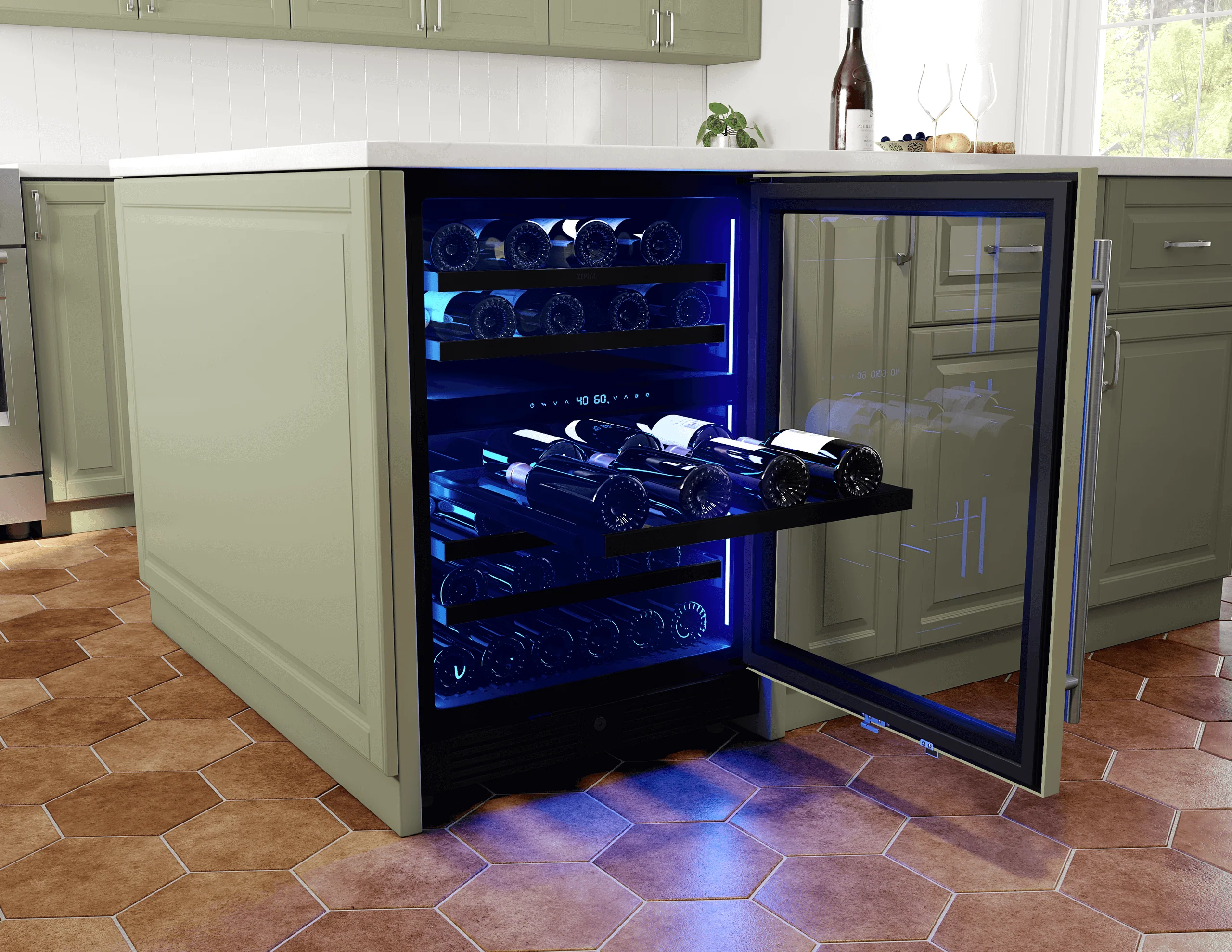 Zephyr PRW24C02CPG Presrv Wine Cooler, 24in UC, Panel Ready+Gls, 2Z - Image 7