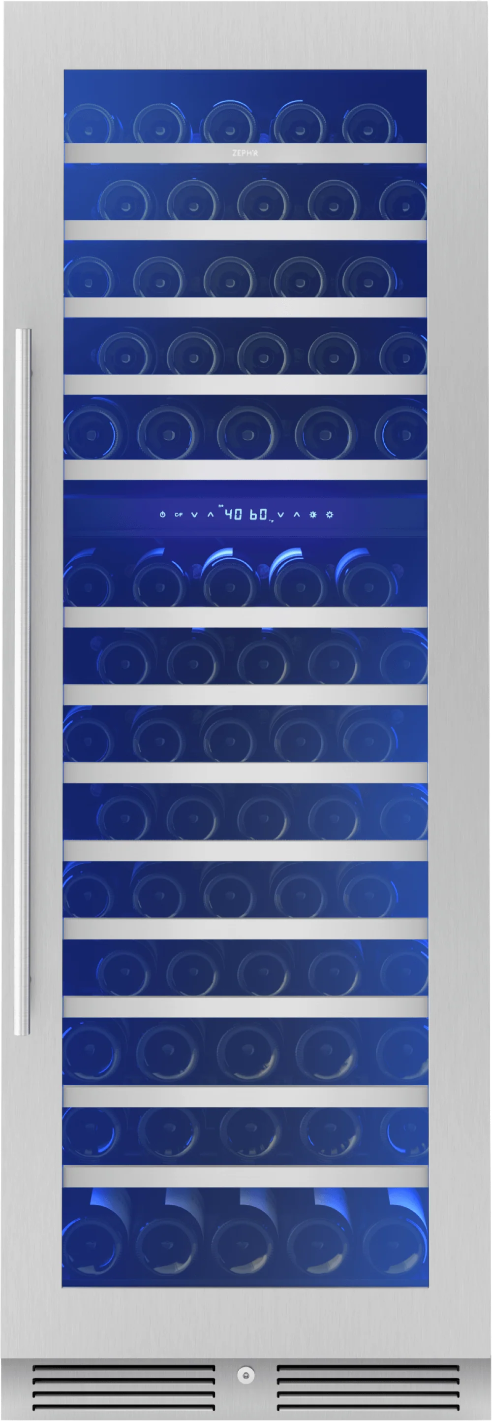 Zephyr PRW24F02CG Presrv Wine Cooler, 24in Full Size, SS+Glass, Reversible Door, 2 Zone