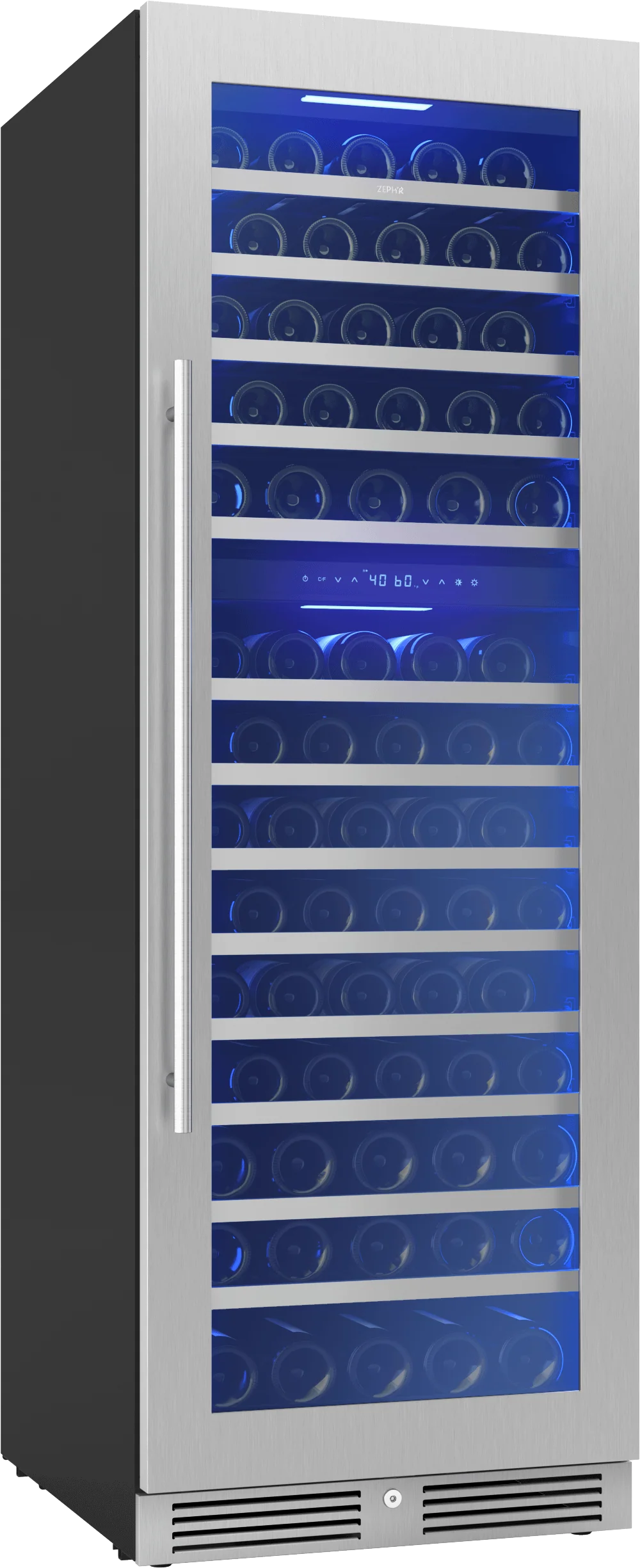 Zephyr PRW24F02CG Presrv Wine Cooler, 24in Full Size, SS+Glass, Reversible Door, 2 Zone - Image 2