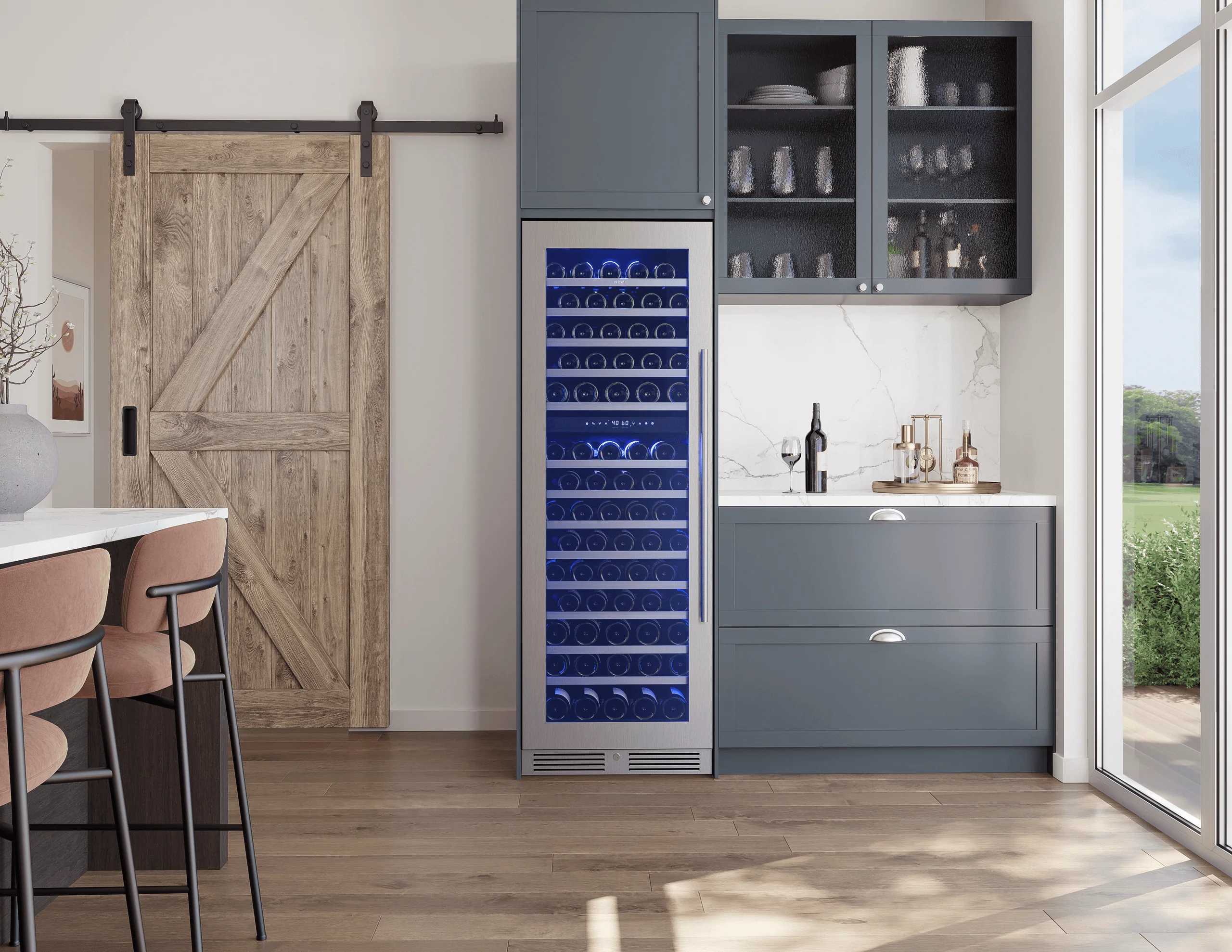 Zephyr PRW24F02CG Presrv Wine Cooler, 24in Full Size, SS+Glass, Reversible Door, 2 Zone - Image 4