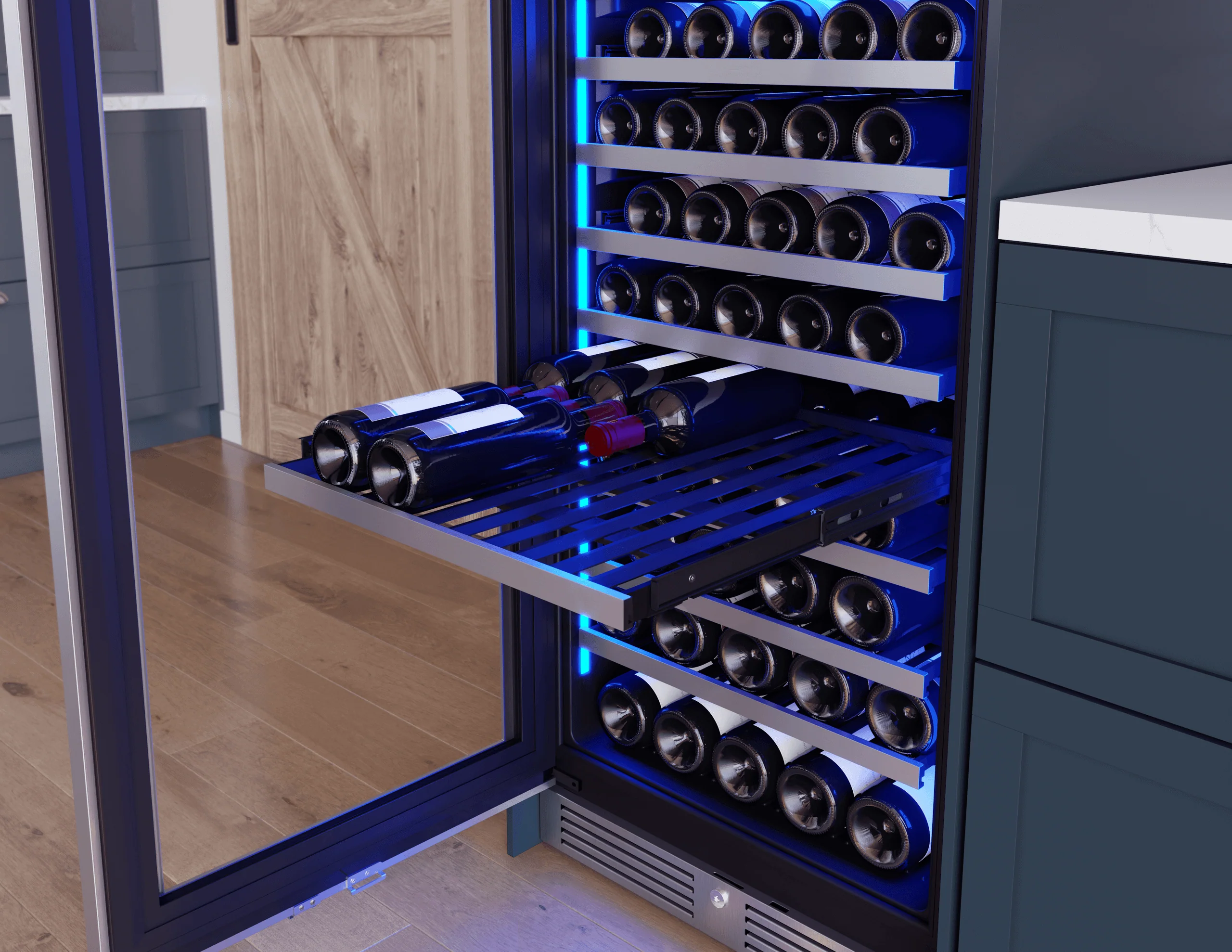 Zephyr PRW24F02CG Presrv Wine Cooler, 24in Full Size, SS+Glass, Reversible Door, 2 Zone - Image 6