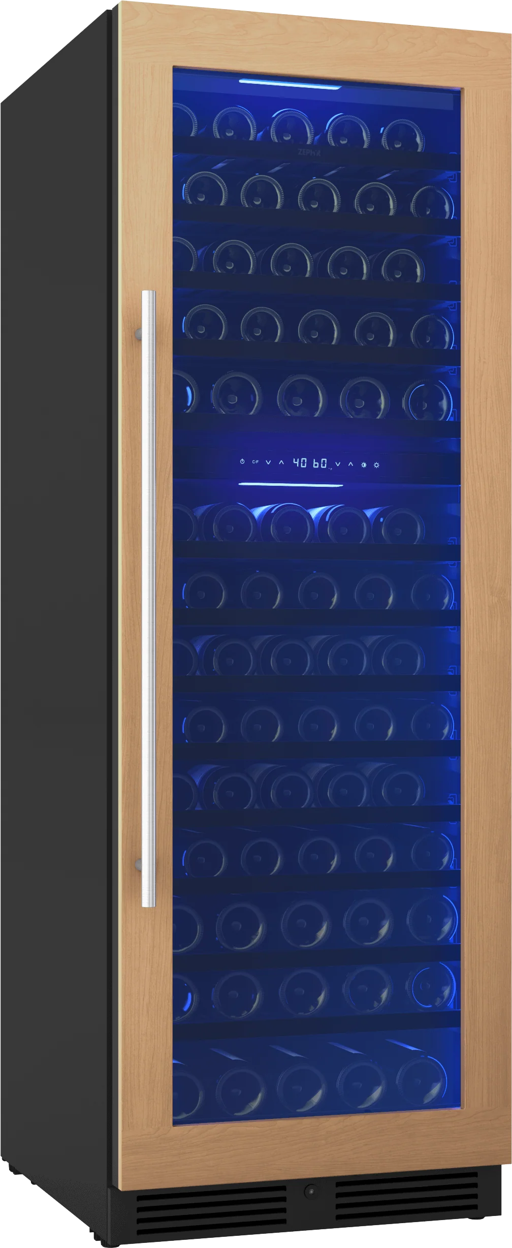 Zephyr PRW24F02CPG Presrv Wine Cooler, 24in Full Size, Panel Ready+Glass, Reversible Door, 2 Zone - Image 2